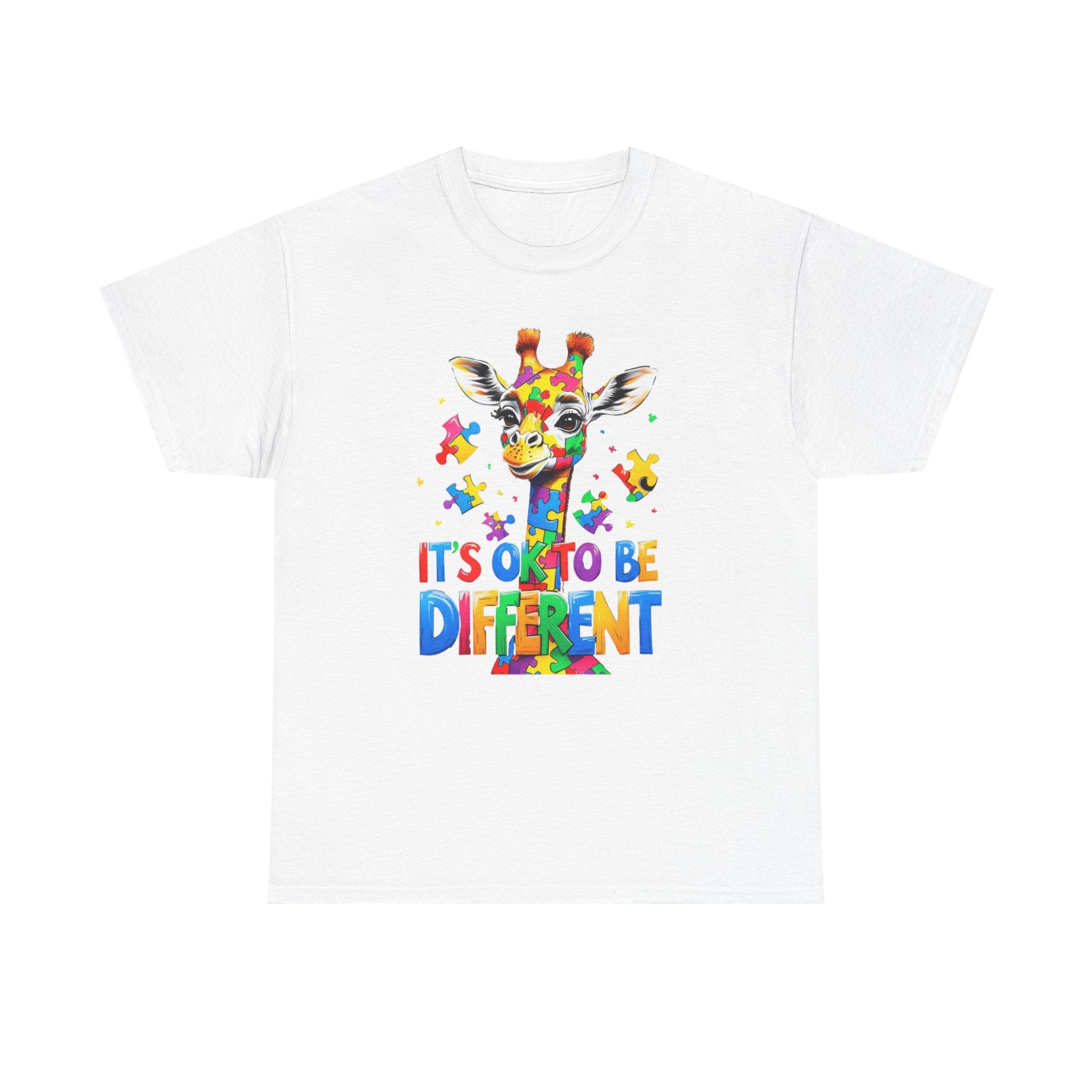 It's OK To Be Different Giraffe Tee Shift - Autism ADHD ASD Aspergers Awareness T Shirt - Gift