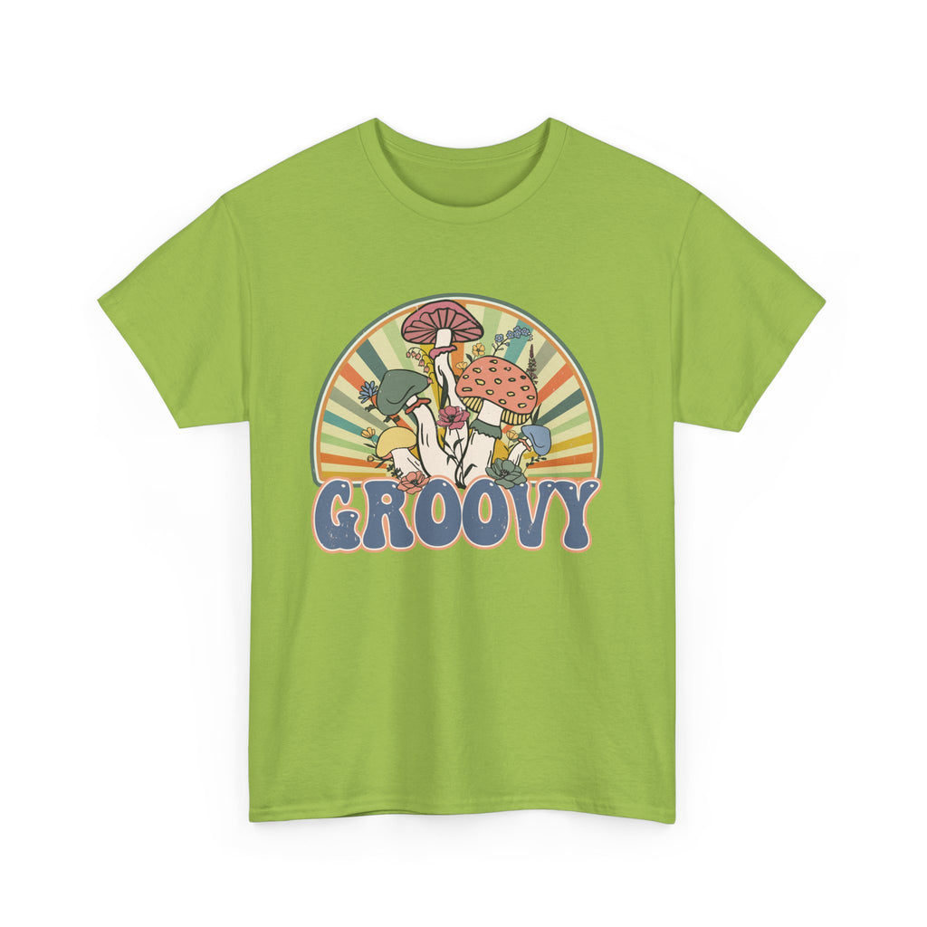 Groovy Mushroom T-Shirt - Retro Rainbow Magic Mushroom Tee Shirt Forager Gift