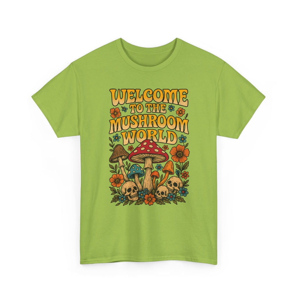 Mushroom World T-Shirt - Retro - Welcome to the Mushroom World - Graphic Tee Shirt Forager Gift