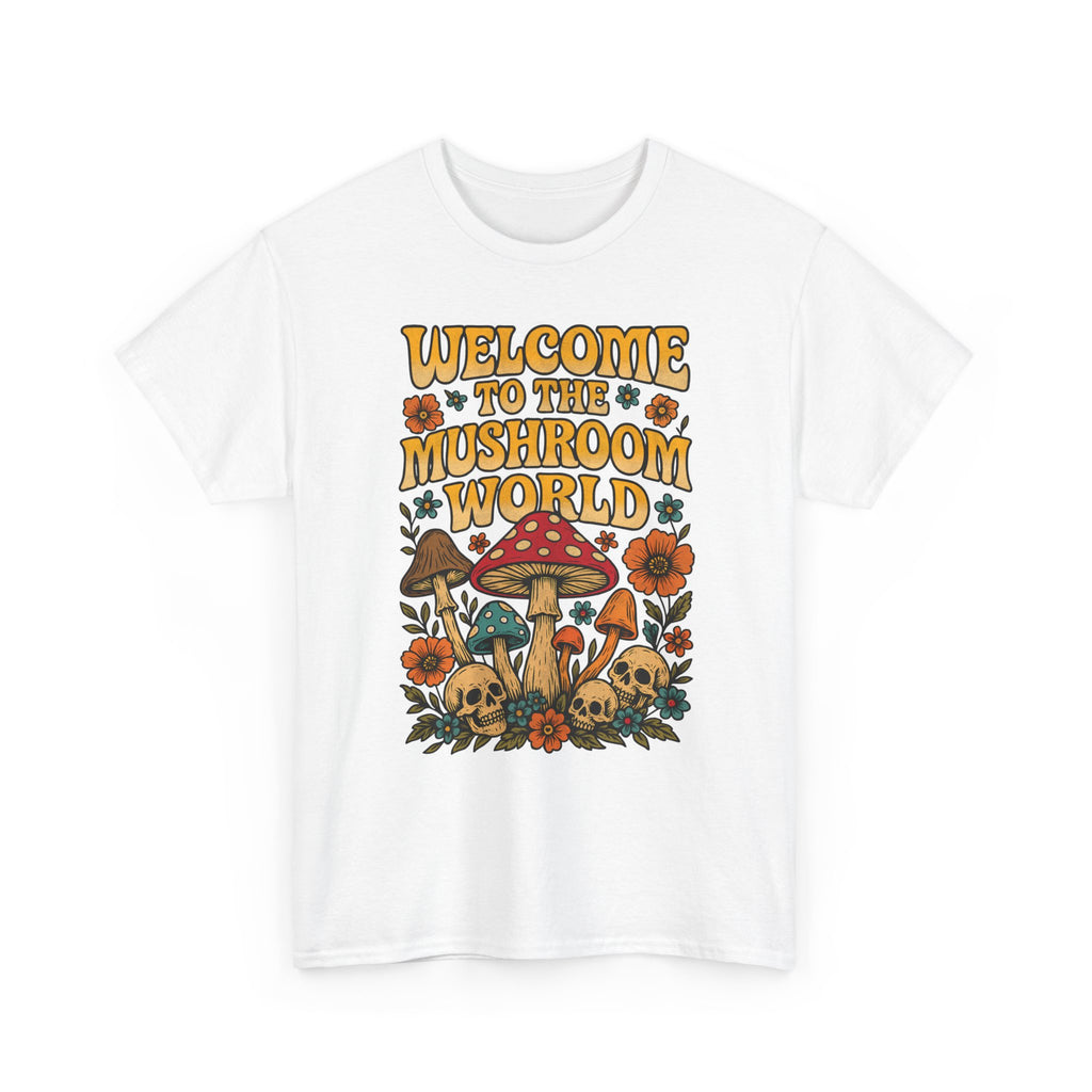Mushroom World T-Shirt - Retro - Welcome to the Mushroom World - Graphic Tee Shirt Forager Gift
