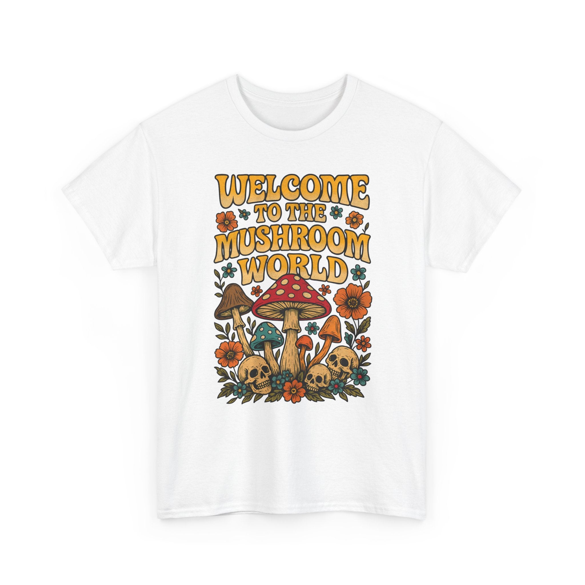 Mushroom World T-Shirt - Retro - Welcome to the Mushroom World - Graphic Tee Shirt Forager Gift