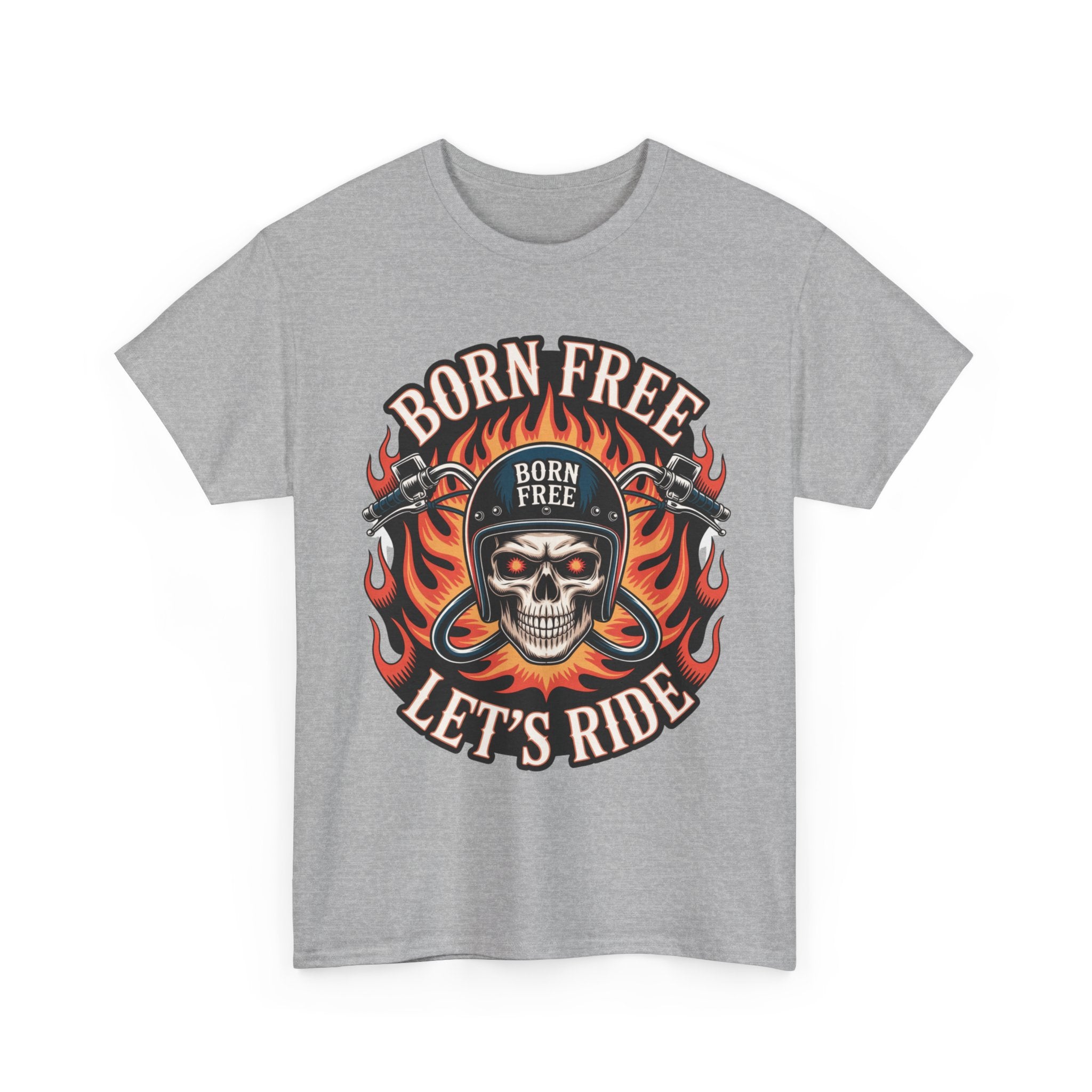 Biker T-Shirt - Born Free Lets Ride - Tee Shirt For Bikers And Motorcycle Enthusiasts NEW