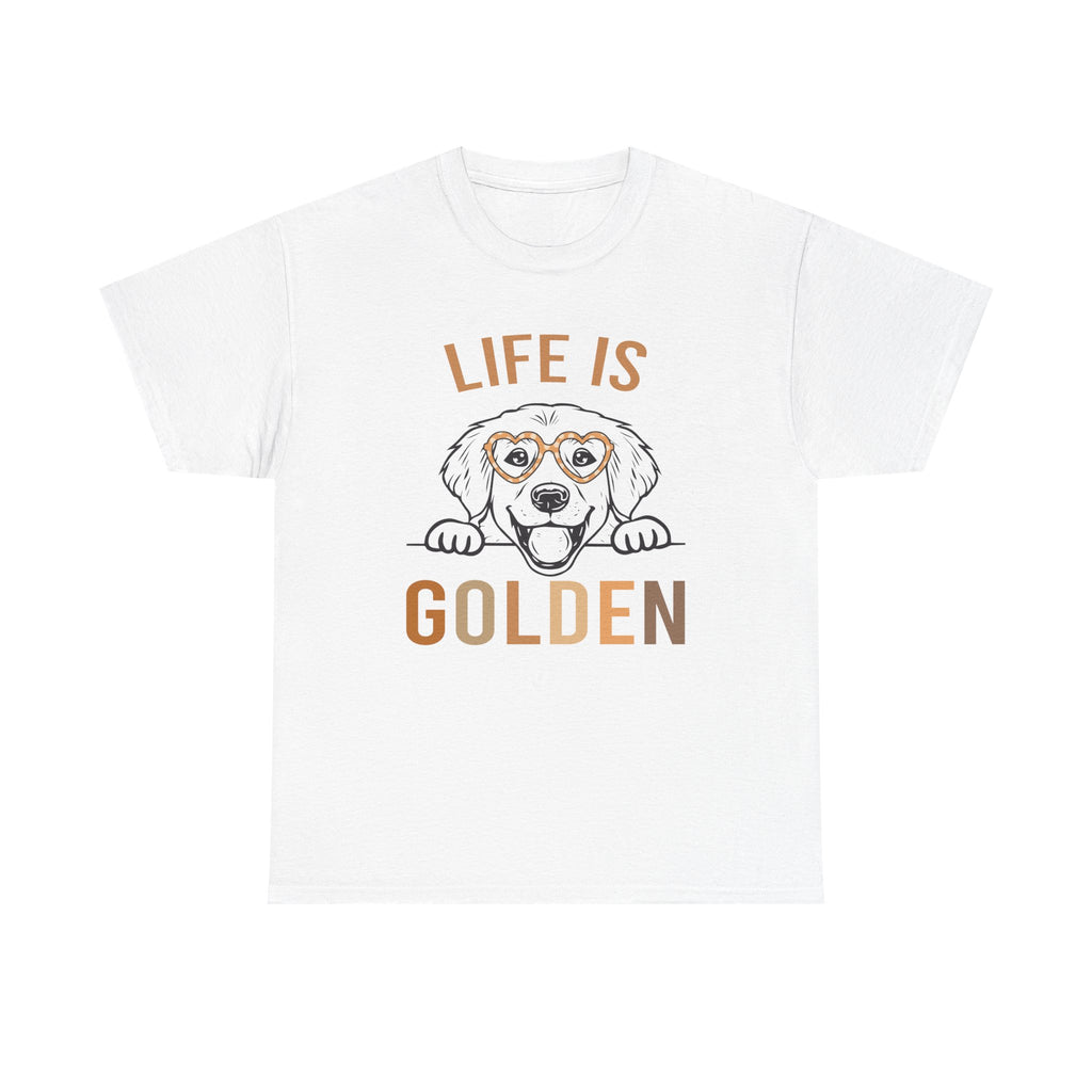 Life Is Golden Tee Shirt - Gift For Golden Retriever  Dog Owners - Labrador Golden Retriever Dogs - T-Shirt NEW