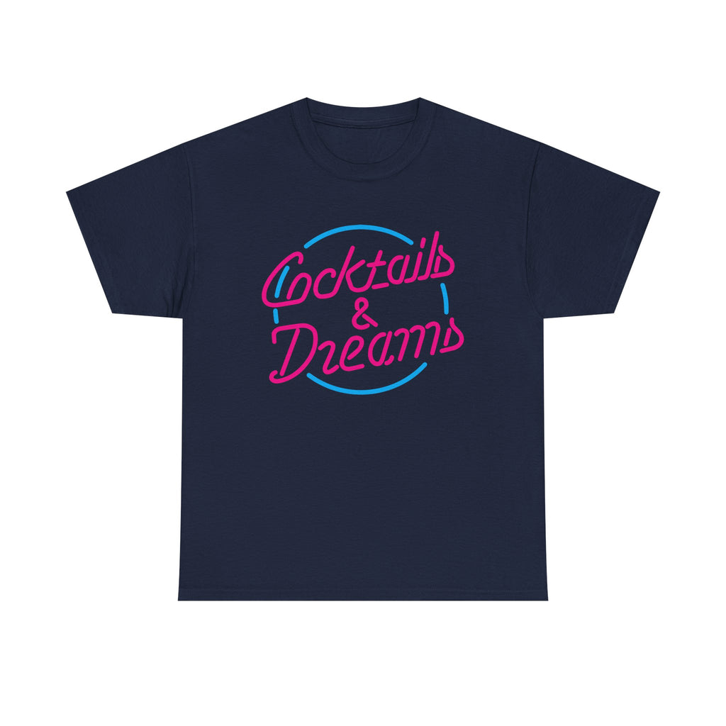 Cocktails & Dreams T-Shirt - 90s Retro Neon Cocktail Movie Tee Shirt - NEW