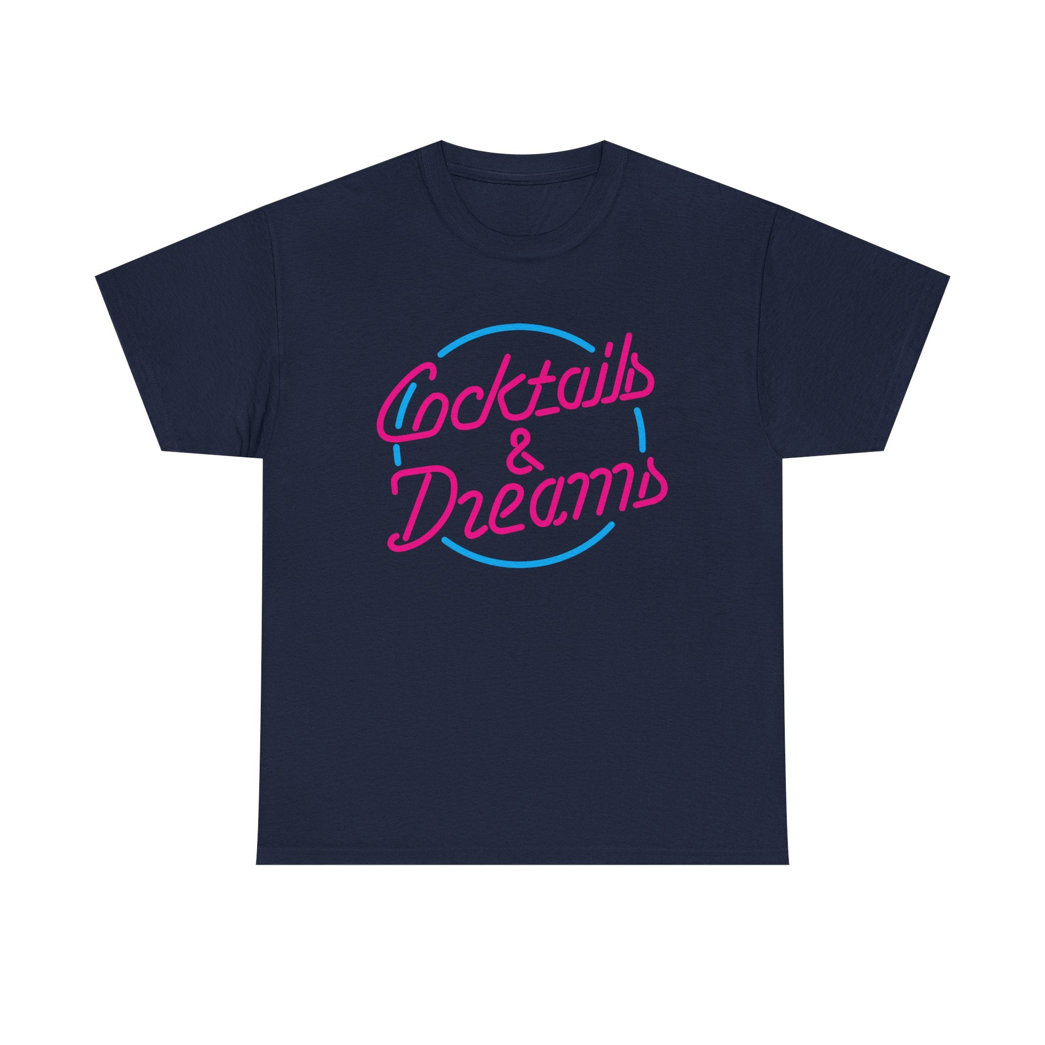 Cocktails & Dreams T-Shirt - 90s Retro Neon Cocktail Movie Tee Shirt - NEW