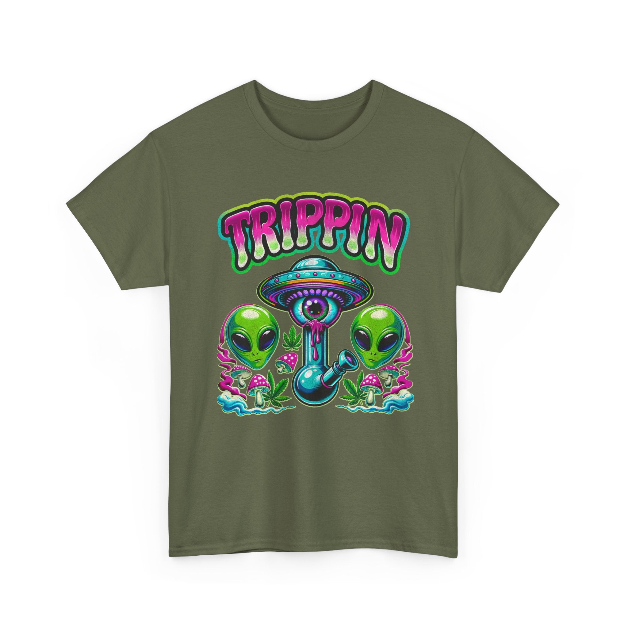 Trippin' Alien Mushroom Tee - Funny Psychedelic T-Sirt Gift