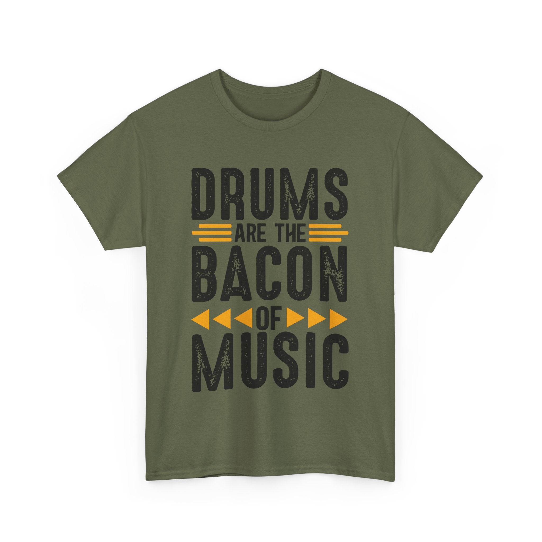 Drums Are the Bacon of Music T-Shirt - Funny Drummer Tee Shirt for Musicians & Band Lovers