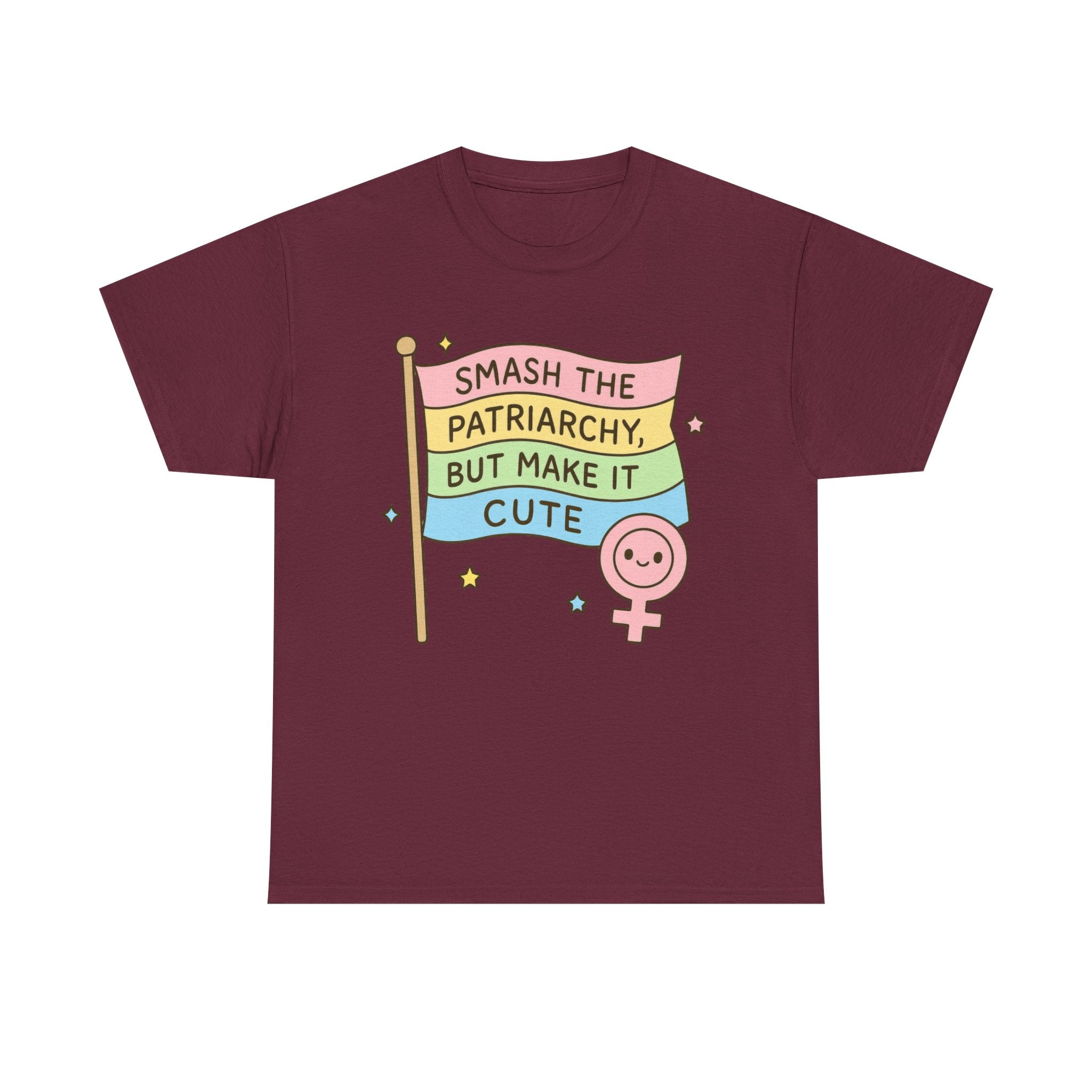 Funny Feminism T-Shirt - Smash The Patriachy But Make It Cute - Tee Shirt Gift For Strong Women Feminist - Anti Patriachy