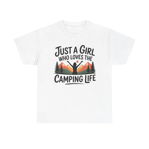 Camper T-Shirt - Just A Girl Who Loves Camping Life - Vanlife T Shirt - Campervan Tee Shirt Gift