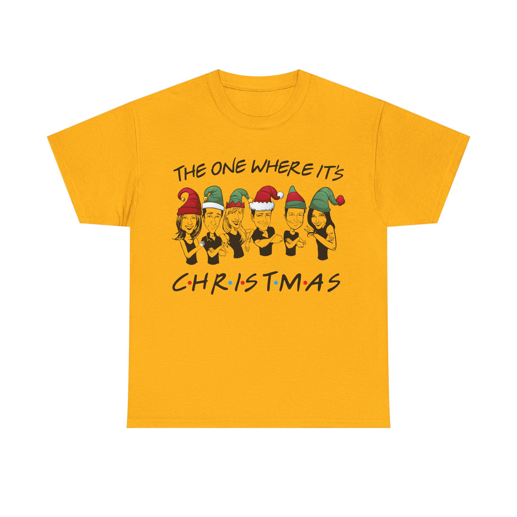 Friends Christmas T-Shirt - The One Where It's Christmas - Holiday Gift Tee Shirt - NEW