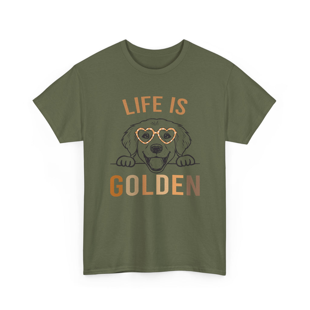 Life Is Golden Tee Shirt - Gift For Golden Retriever  Dog Owners - Labrador Golden Retriever Dogs - T-Shirt NEW