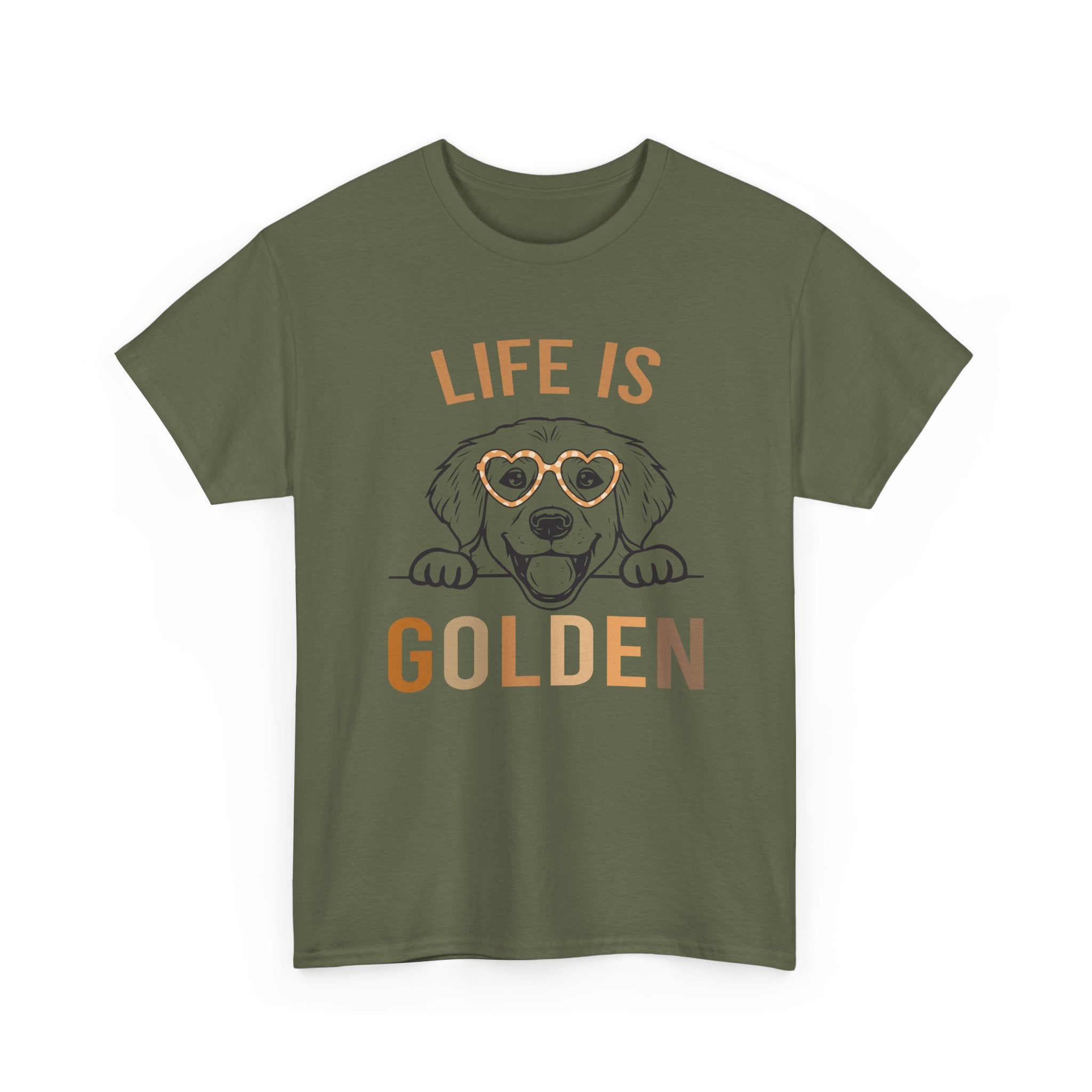 Life Is Golden Tee Shirt - Gift For Golden Retriever  Dog Owners - Labrador Golden Retriever Dogs - T-Shirt NEW