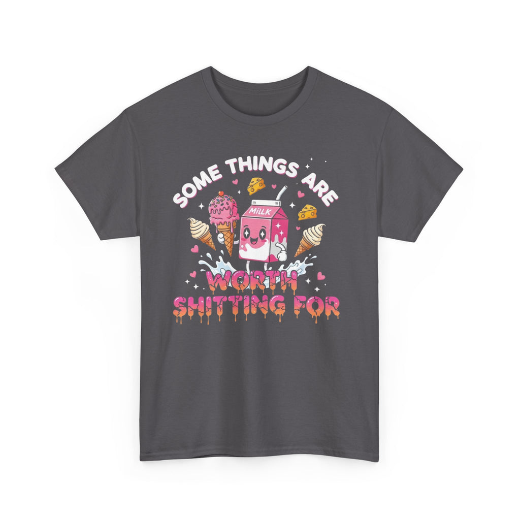 Funny T-Shirt - Some Things Are Worth Shitting For - IBS Gluten Intolerence Gift Tee Shirt