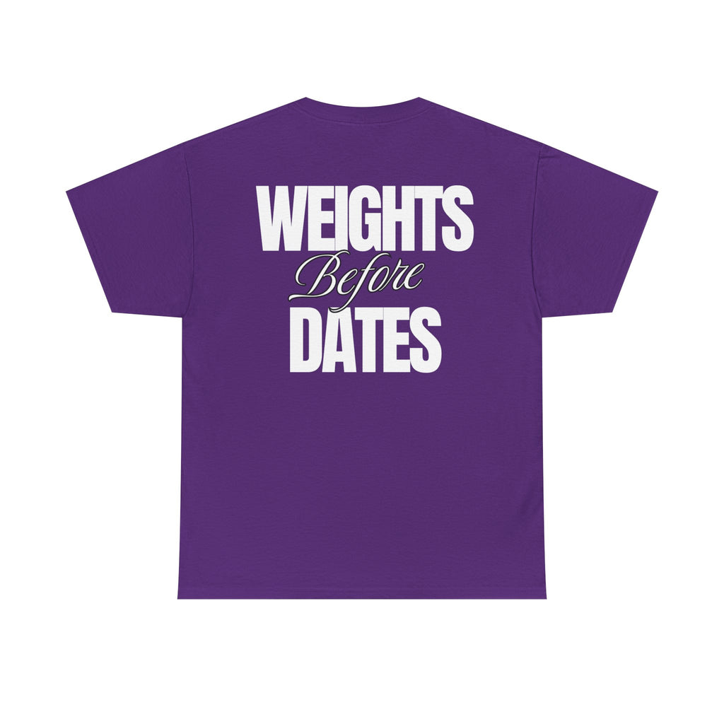 Weights Before Dates  - Funny Gym T‑Shirt - Gymenix Fitness Workout Tee Shirt