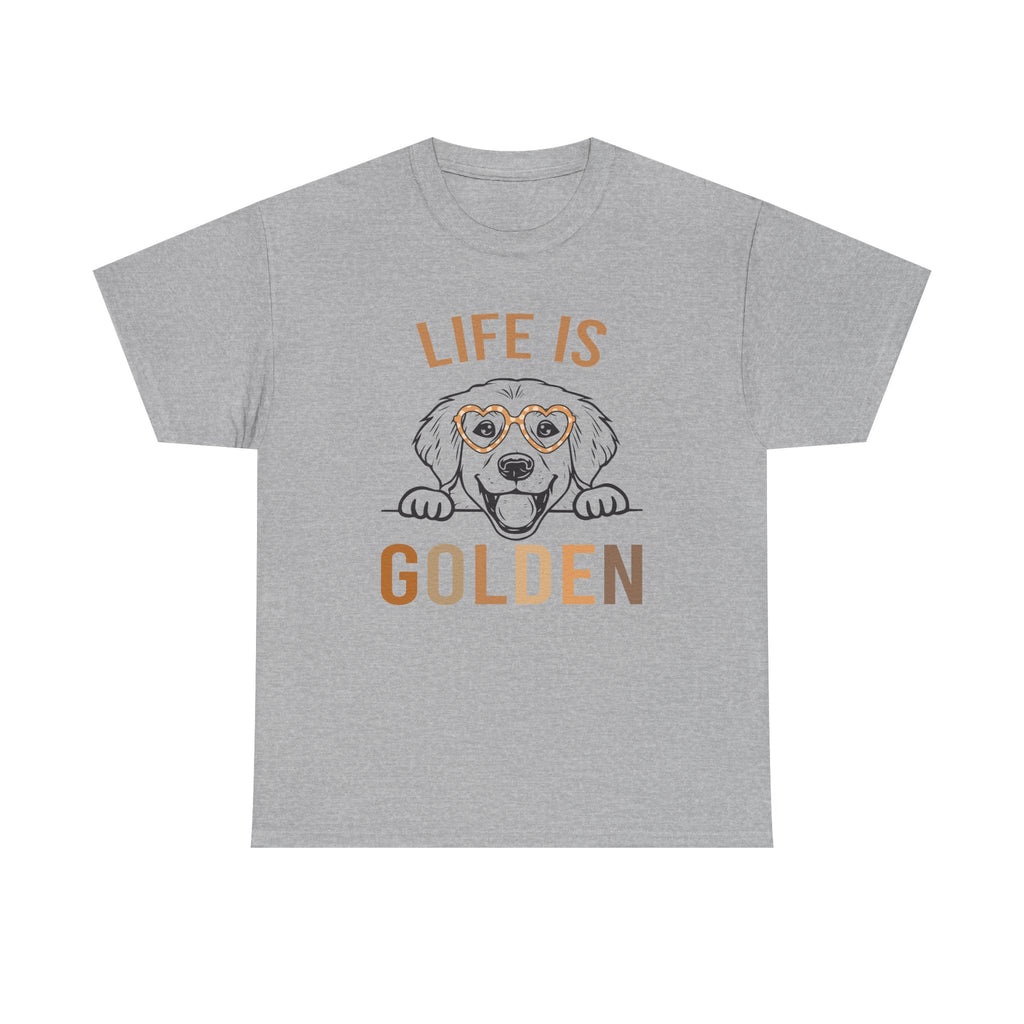Life Is Golden Tee Shirt - Gift For Golden Retriever  Dog Owners - Labrador Golden Retriever Dogs - T-Shirt NEW