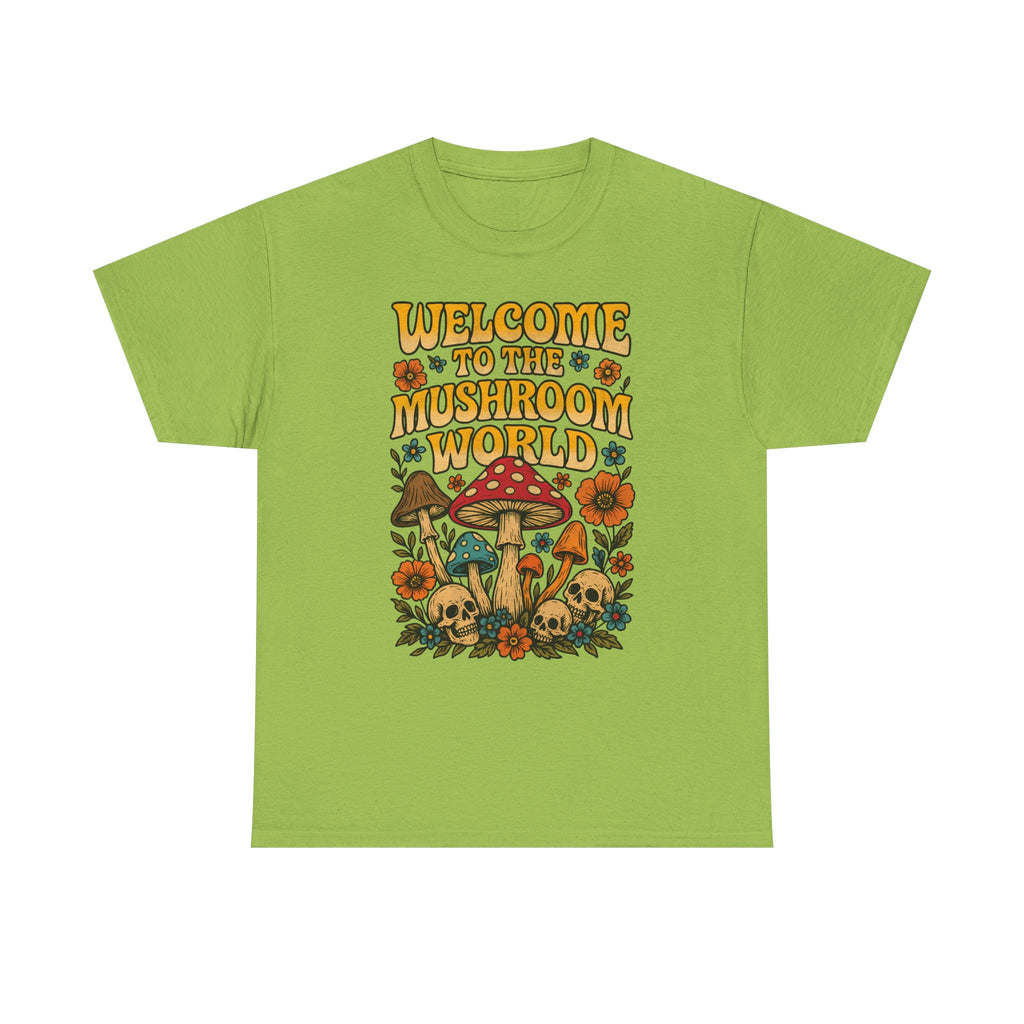 Mushroom World T-Shirt - Retro - Welcome to the Mushroom World - Graphic Tee Shirt Forager Gift