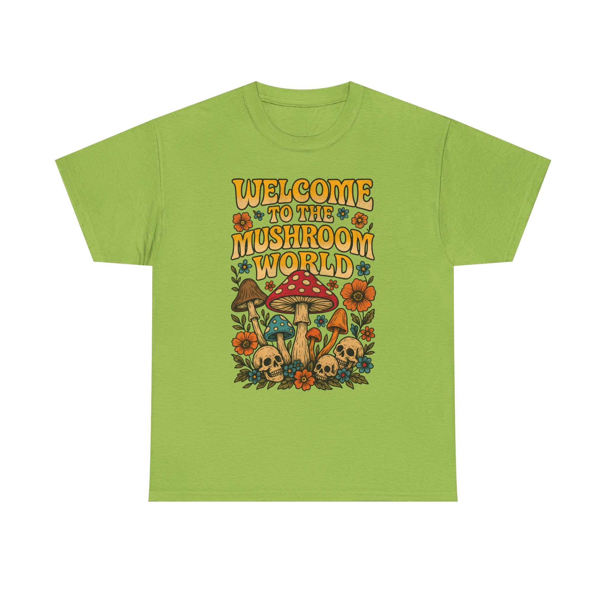 Mushroom World T-Shirt - Retro - Welcome to the Mushroom World - Graphic Tee Shirt Forager Gift