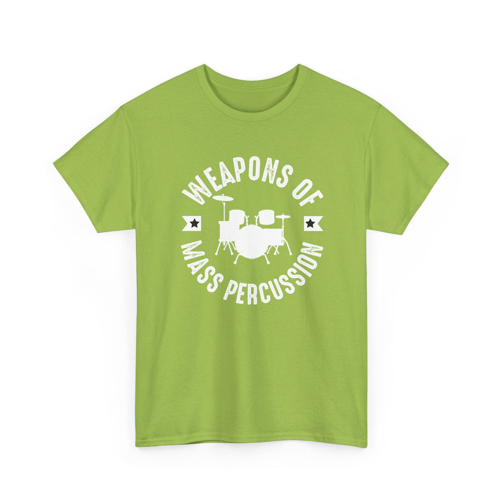 Weapons of Mass Percussion - Funny T-Shirt Gift for Drumers - Drum Kit Tee Shirt