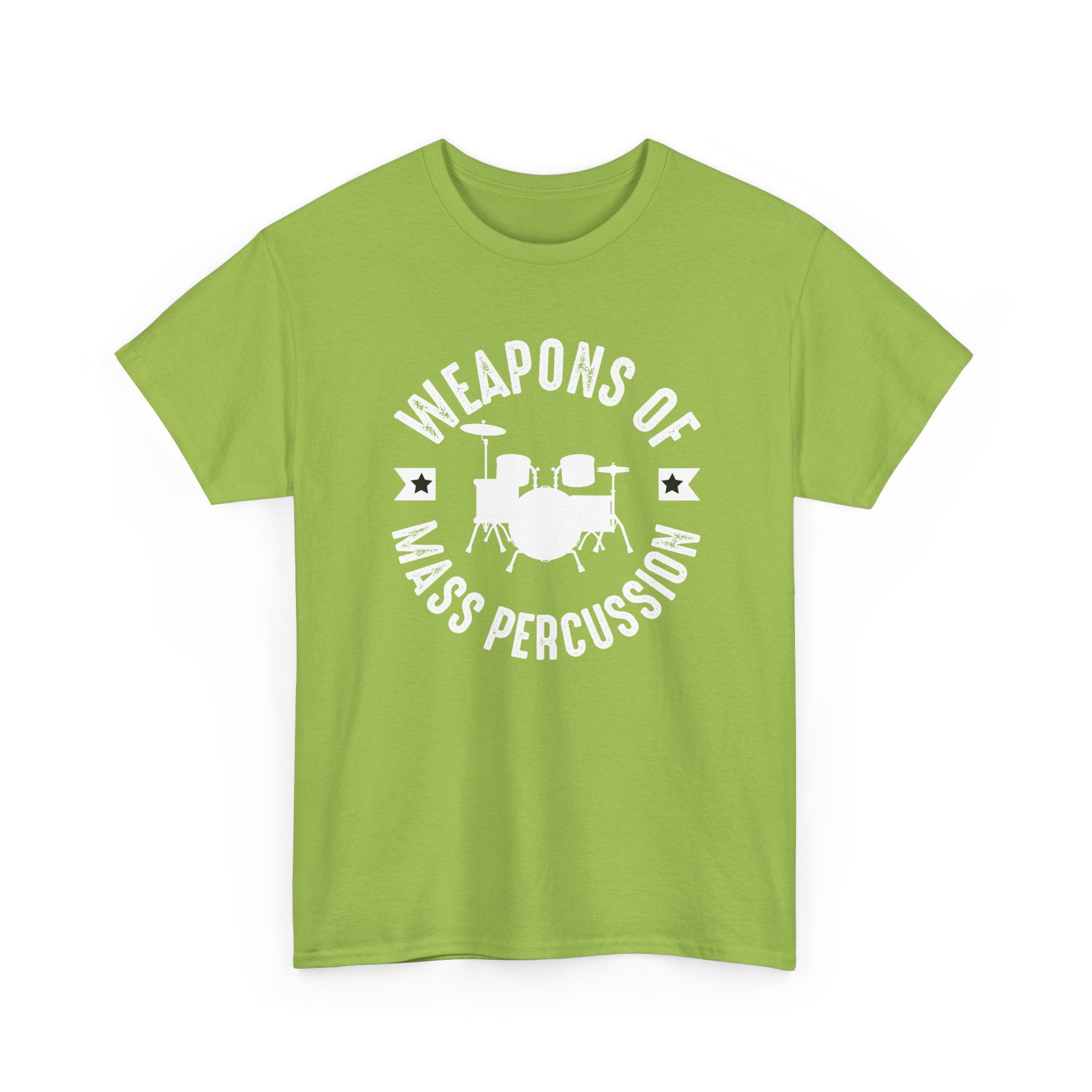 Weapons of Mass Percussion - Funny T-Shirt Gift for Drumers - Drum Kit Tee Shirt