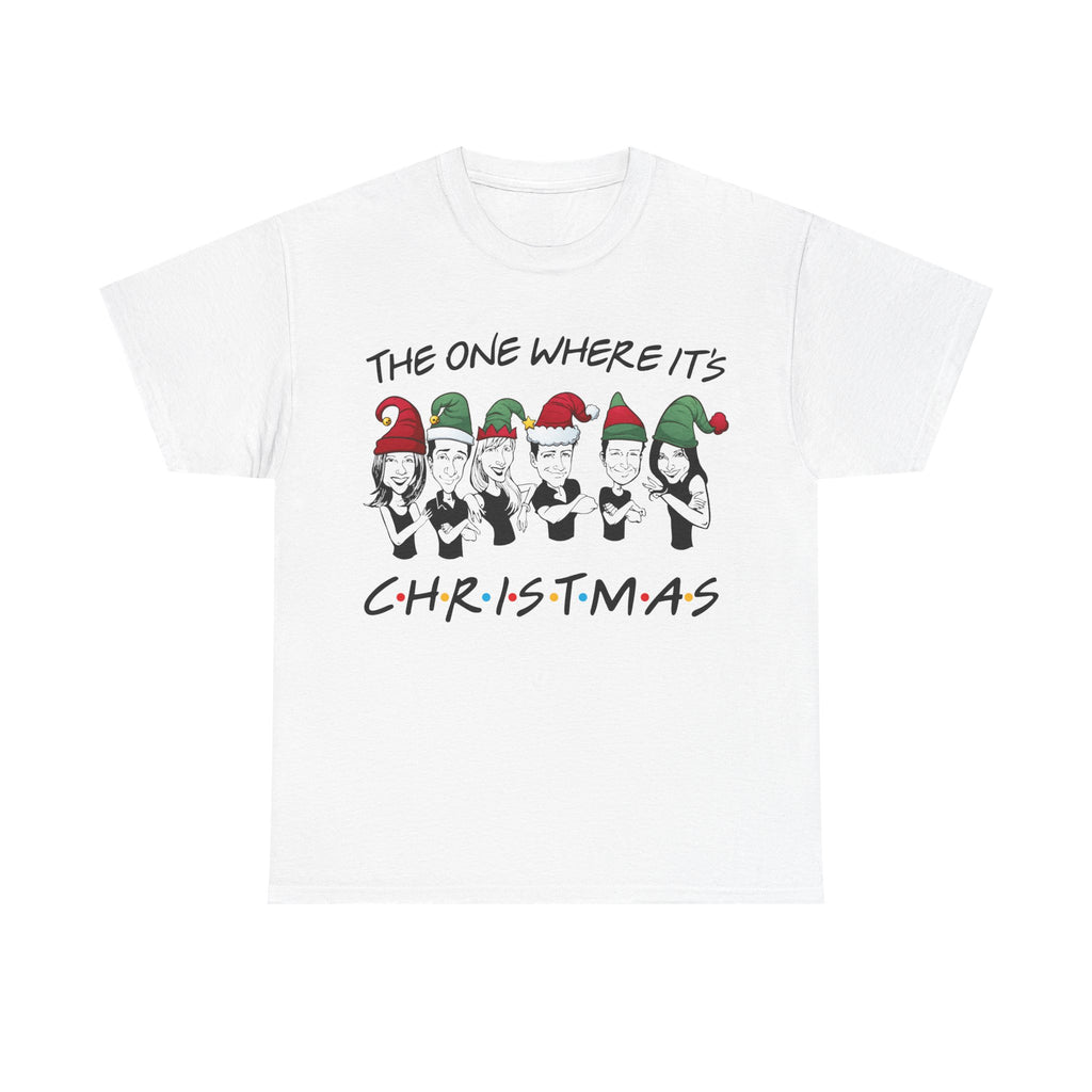 Friends Christmas T-Shirt - The One Where It's Christmas - Holiday Gift Tee Shirt - NEW