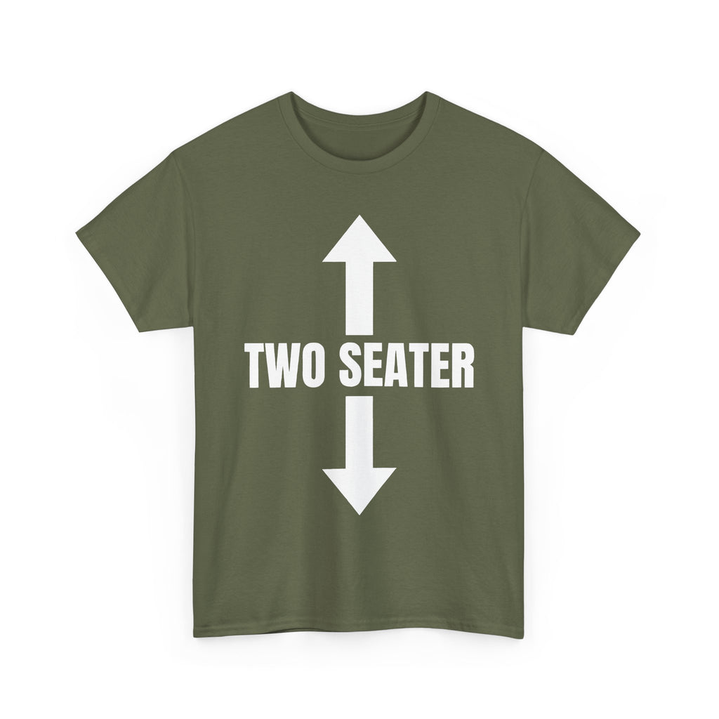 Two Seater T-Shirt - Funny Adult Rude 2 Seat Tee - Offensive Gift