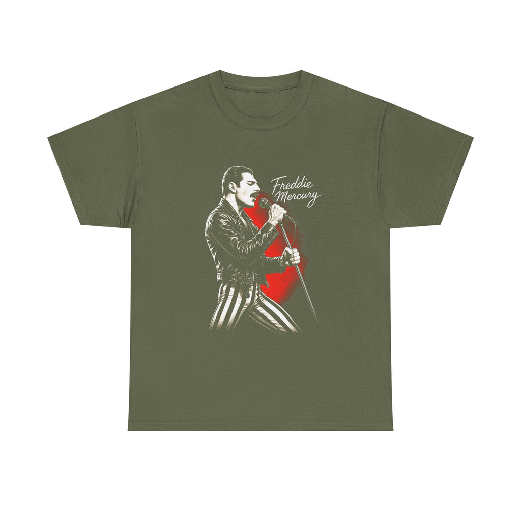 Freddy Mercury Red Heart Graphic T-Shirt - Retro Vintage Queen Band T-Shirt - NEW