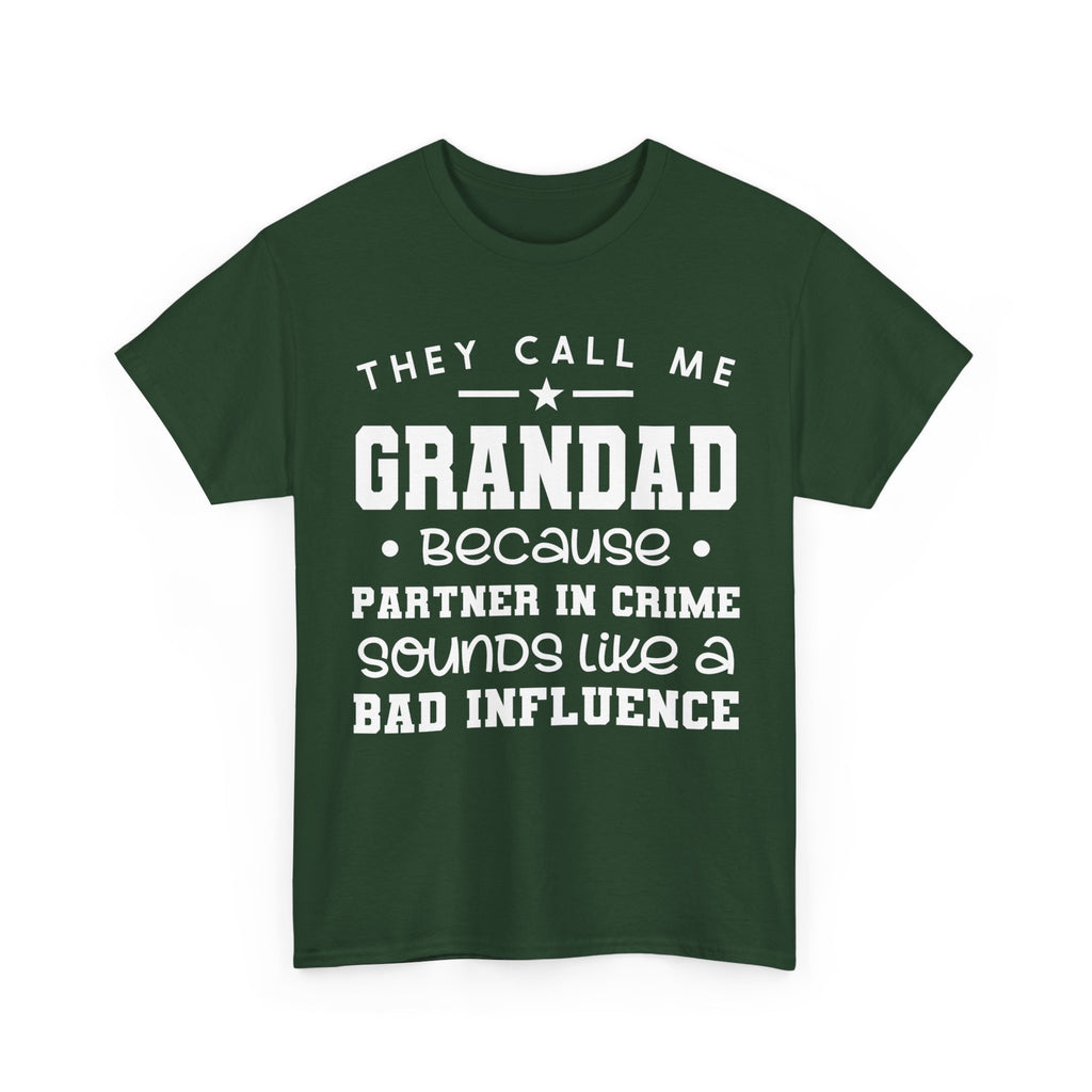They Call Me Grandad Partner In Crime Tee Shirt - Funny T-Shirt Gift For Grandad Grandpa NEW