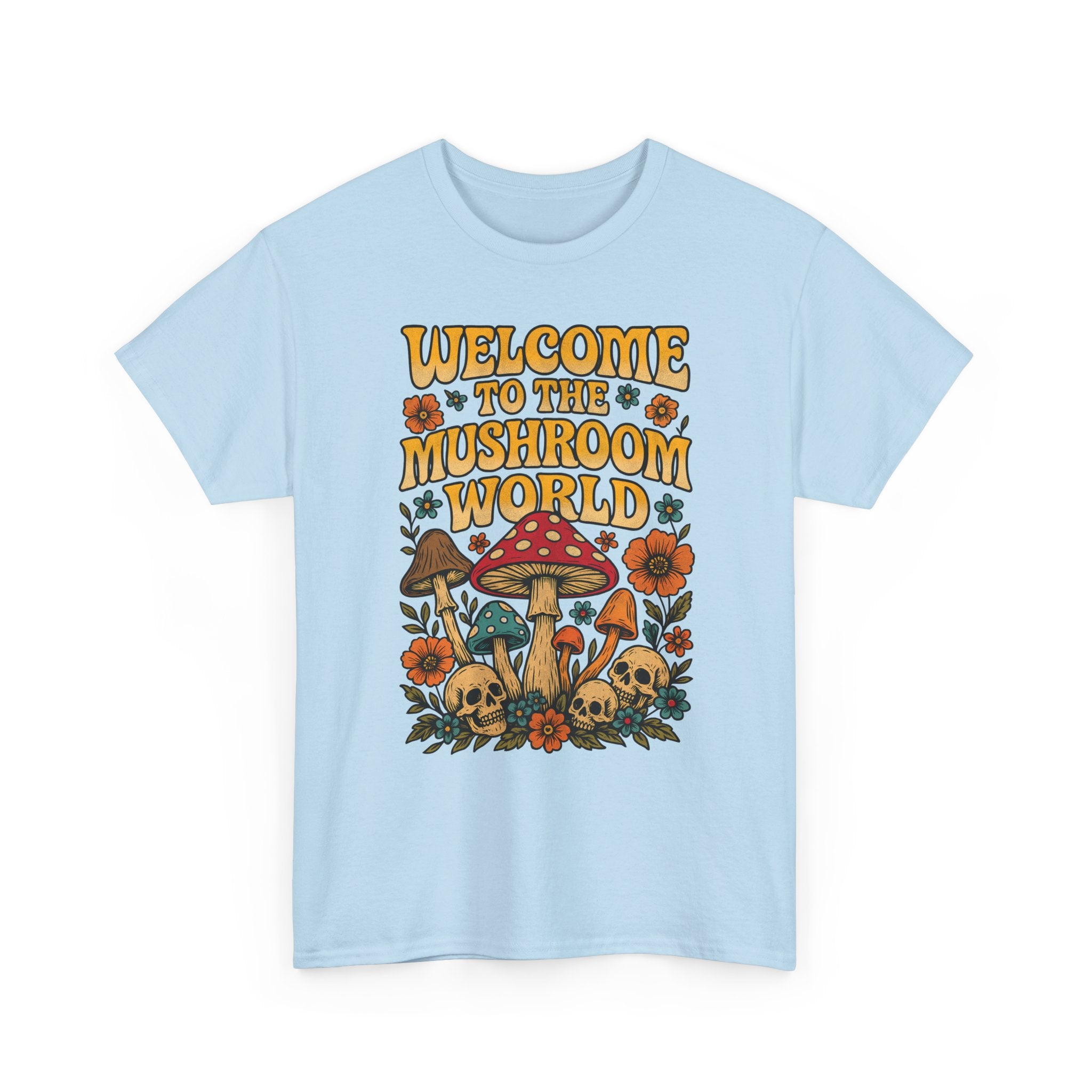 Mushroom World T-Shirt - Retro - Welcome to the Mushroom World - Graphic Tee Shirt Forager Gift