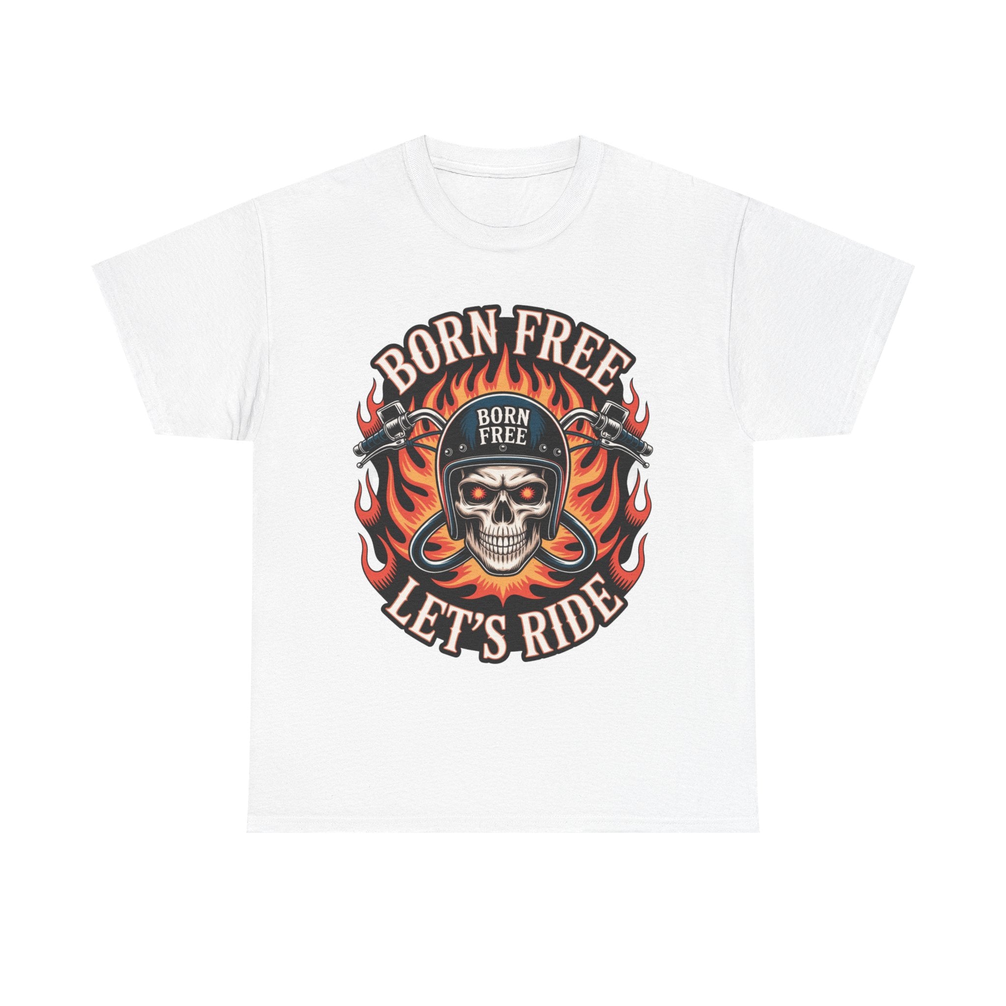 Biker T-Shirt - Born Free Lets Ride - Tee Shirt For Bikers And Motorcycle Enthusiasts NEW