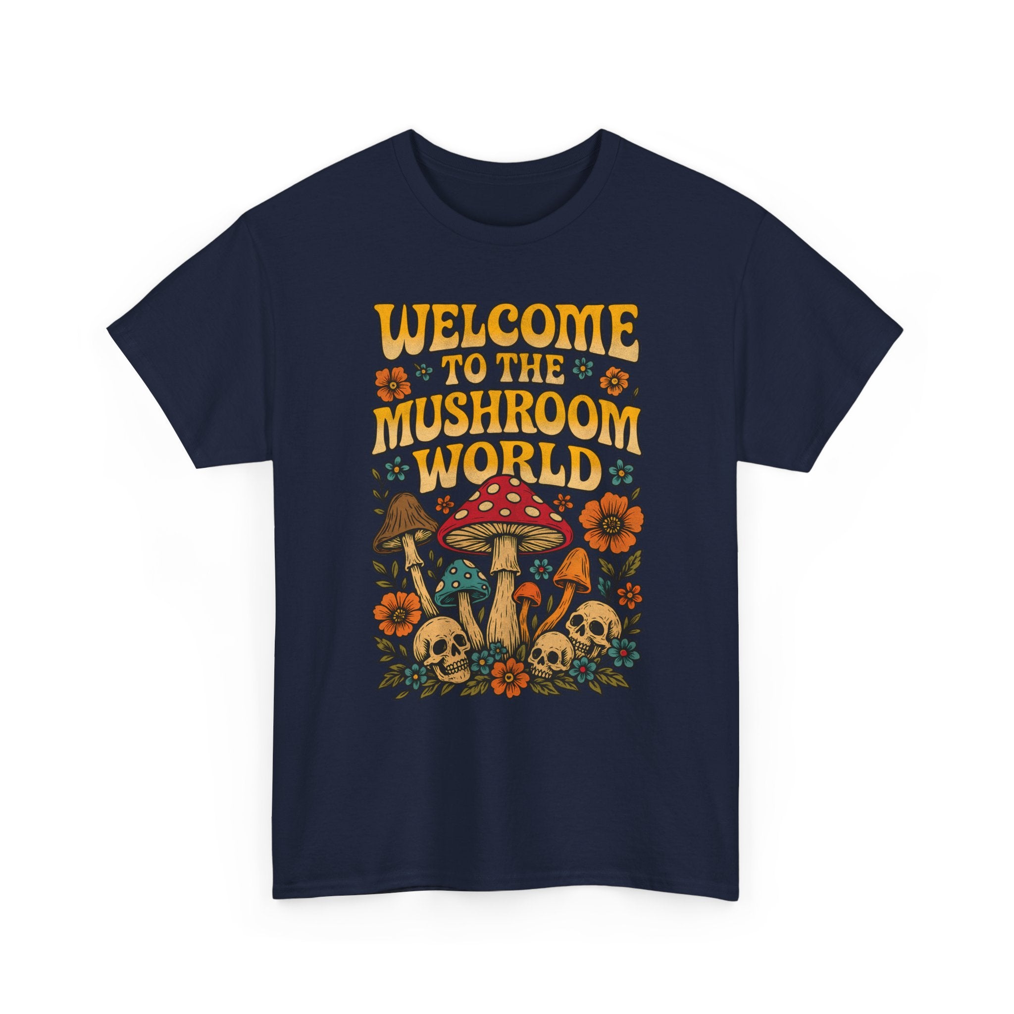 Mushroom World T-Shirt - Retro - Welcome to the Mushroom World - Graphic Tee Shirt Forager Gift