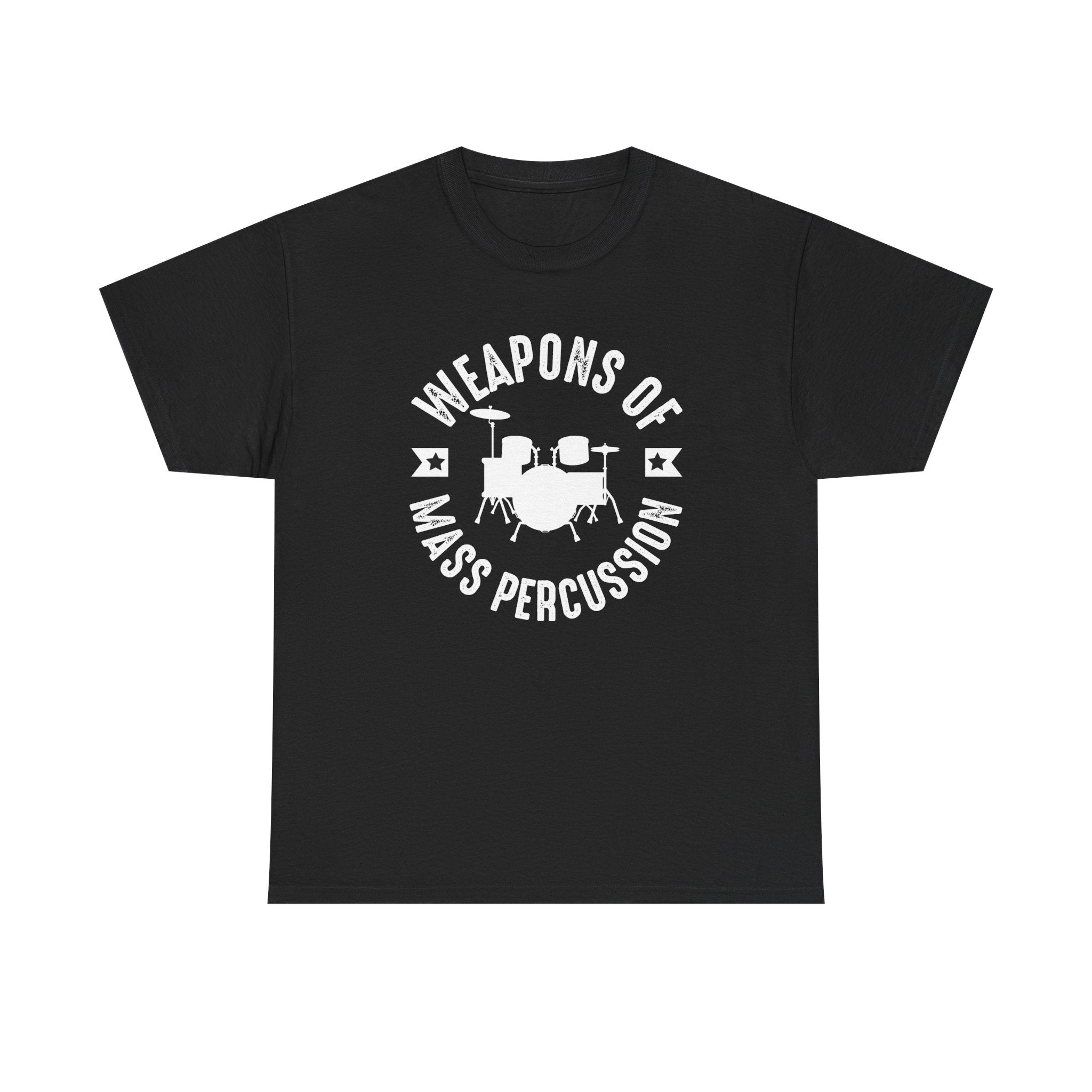 Weapons of Mass Percussion - Funny T-Shirt Gift for Drumers - Drum Kit Tee Shirt