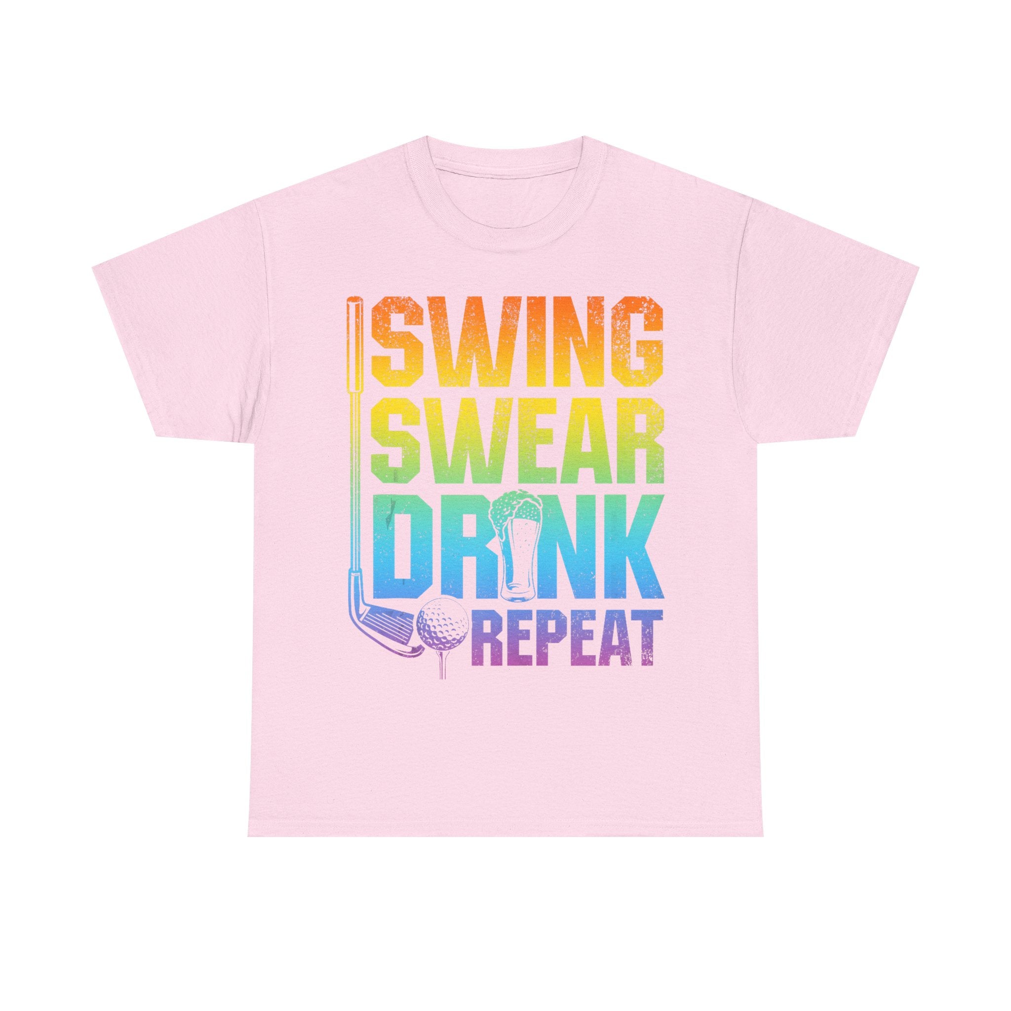 Funny Golf Tee Shirt - Swing Swear Drink Repeat - T-Shirt Gift For Golfers - Golfer Dad Grandad