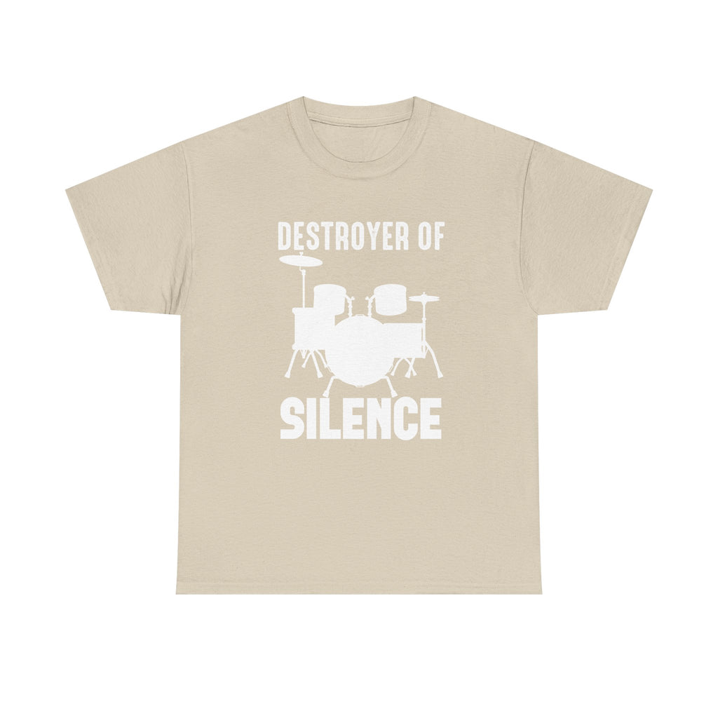 Drummer T-Shirt - Destroyer of Silence"- - Funny Drum Set Tee Shirt NEW
