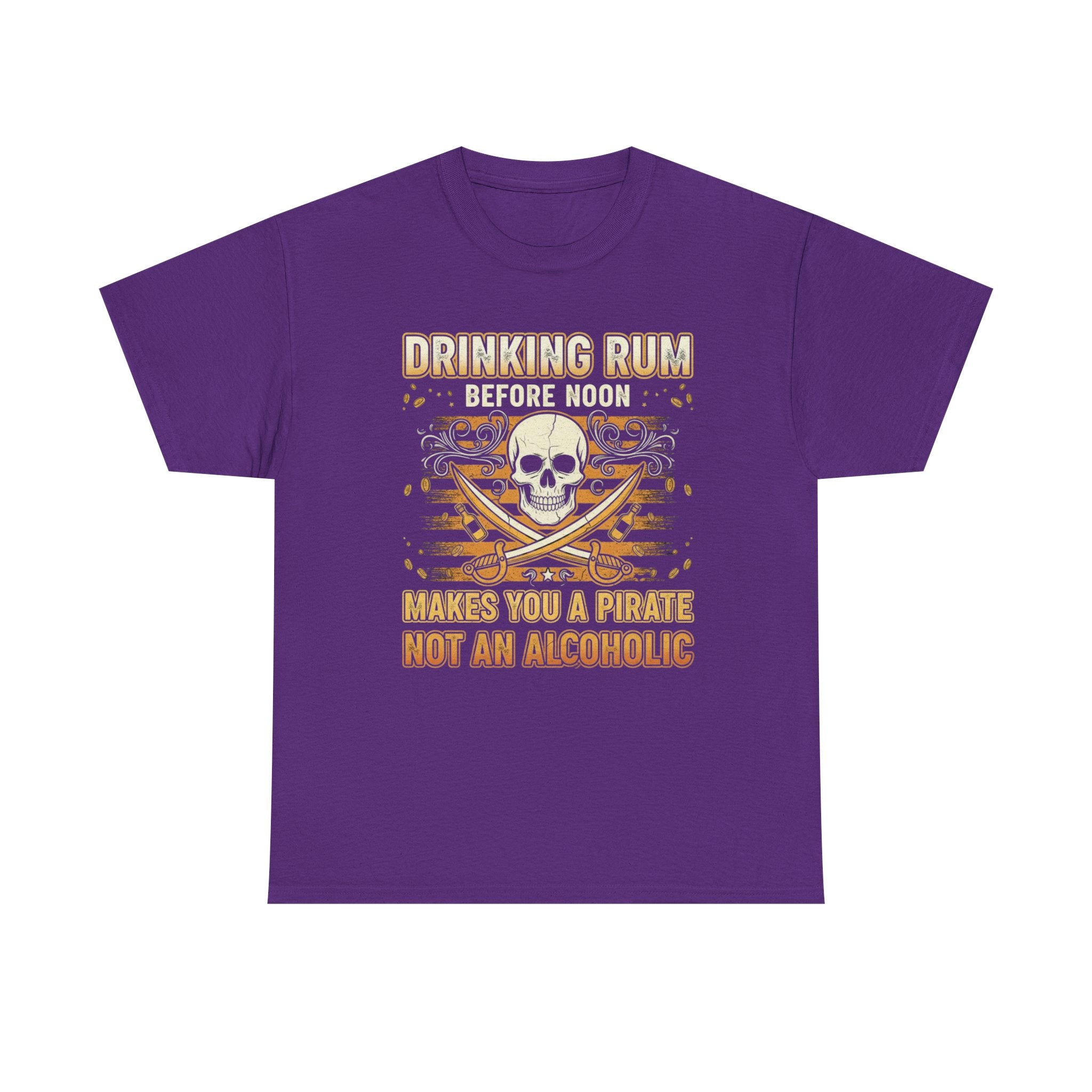 Funny Pirate T-Shirt - Drinking Rum Befire Noon - Tee Shirt Gift for Rum Drinkers