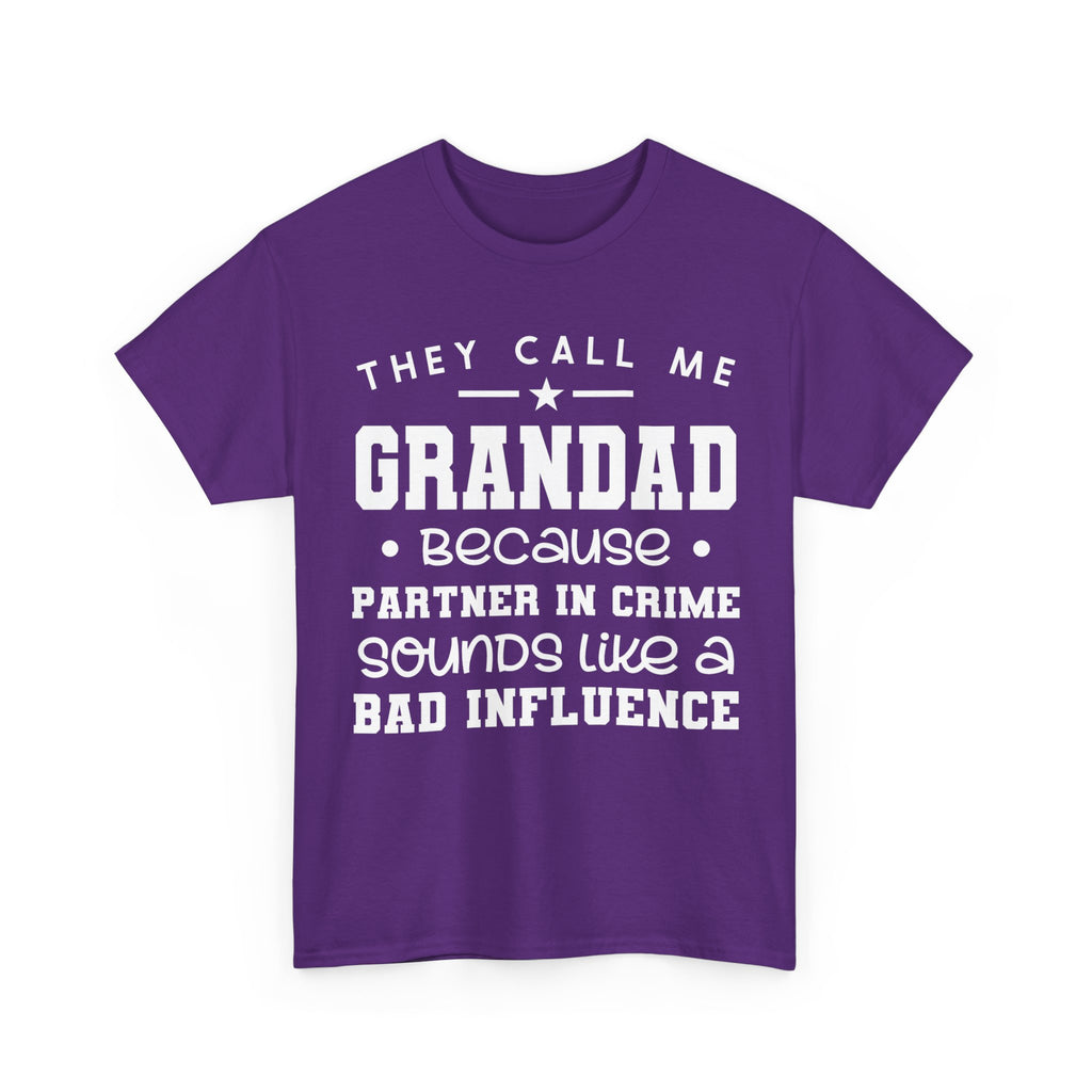 They Call Me Grandad Partner In Crime Tee Shirt - Funny T-Shirt Gift For Grandad Grandpa NEW