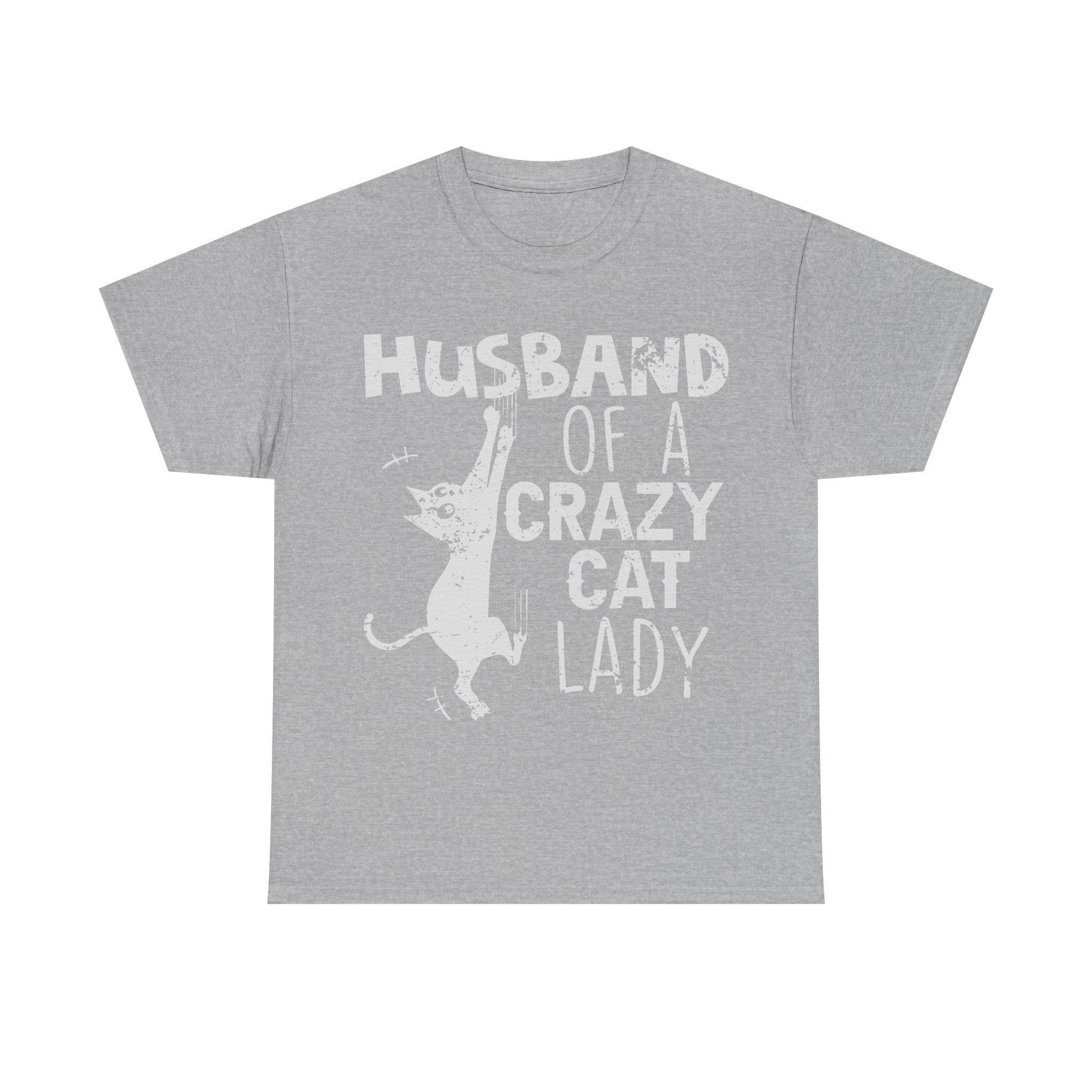 Husband Of A Crazy Cat Lady Tee Shirt - Cat Owner T-Shirt - Gift For Cat Lovers NEW