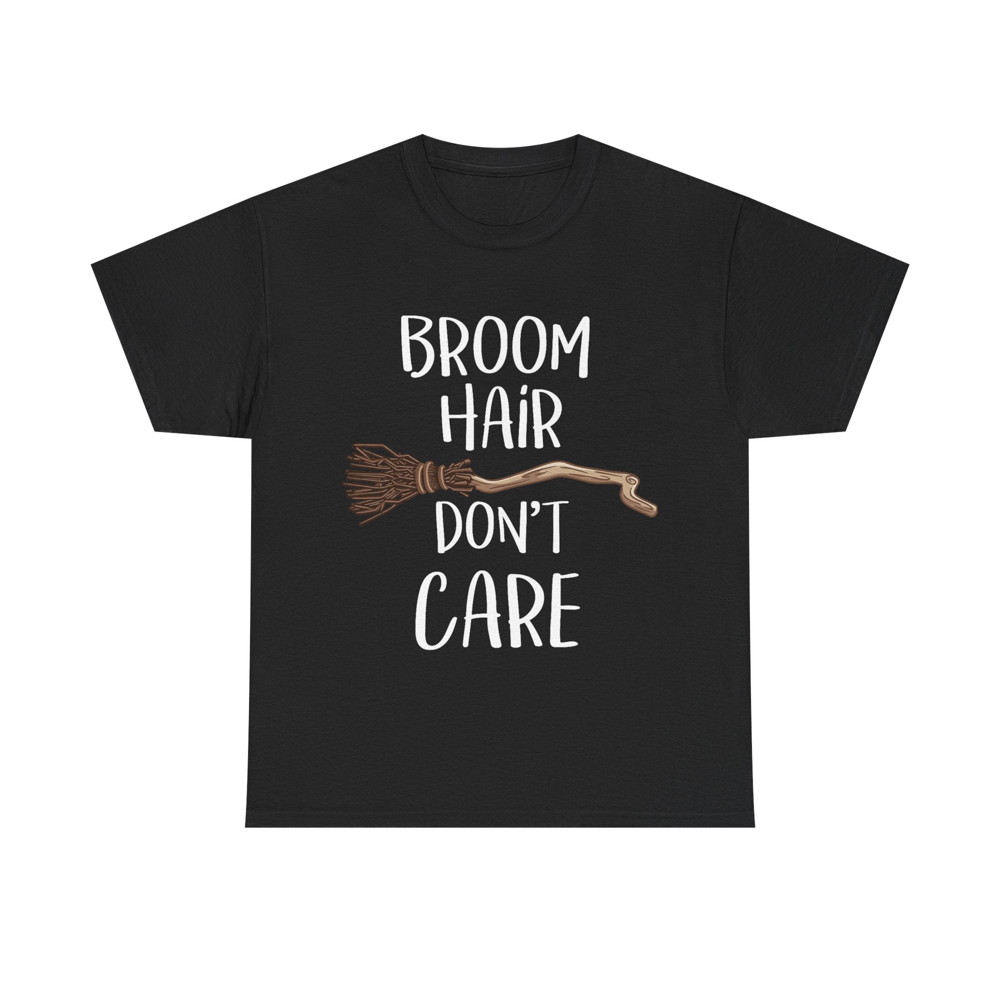 Funny Witch T Shirt - Broom Hair Dont Care Tee - Gift For Witches - Wicken T-Shirt NEW