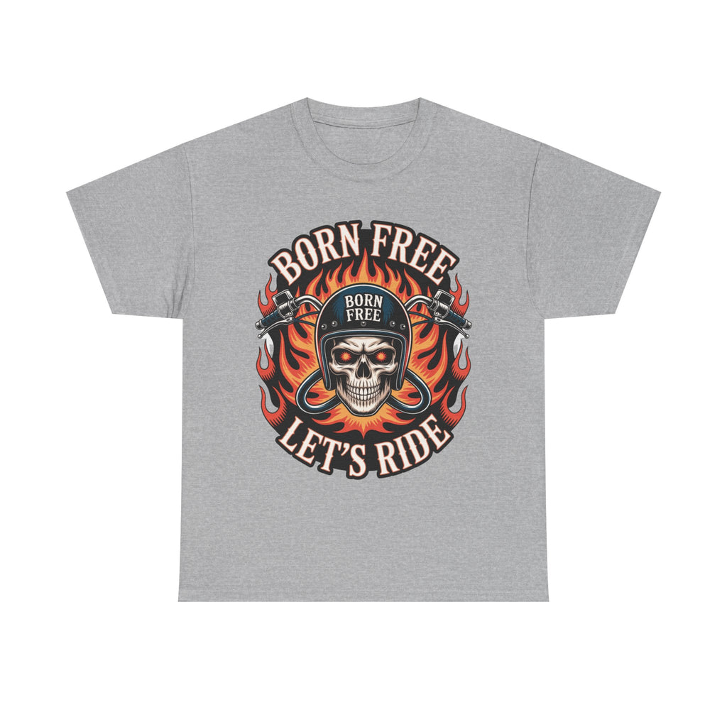 Biker T-Shirt - Born Free Lets Ride - Tee Shirt For Bikers And Motorcycle Enthusiasts NEW