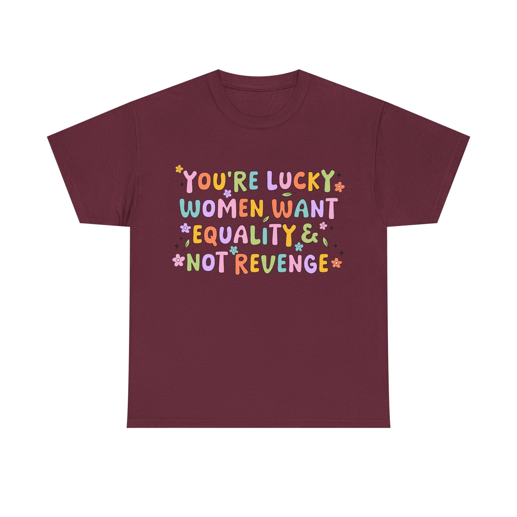 Funny Feminist T-Shirt - Youre  Lucky Women Want Equality Not Revenge - Anti Patriachy Tee Shirt Gift For Feminism