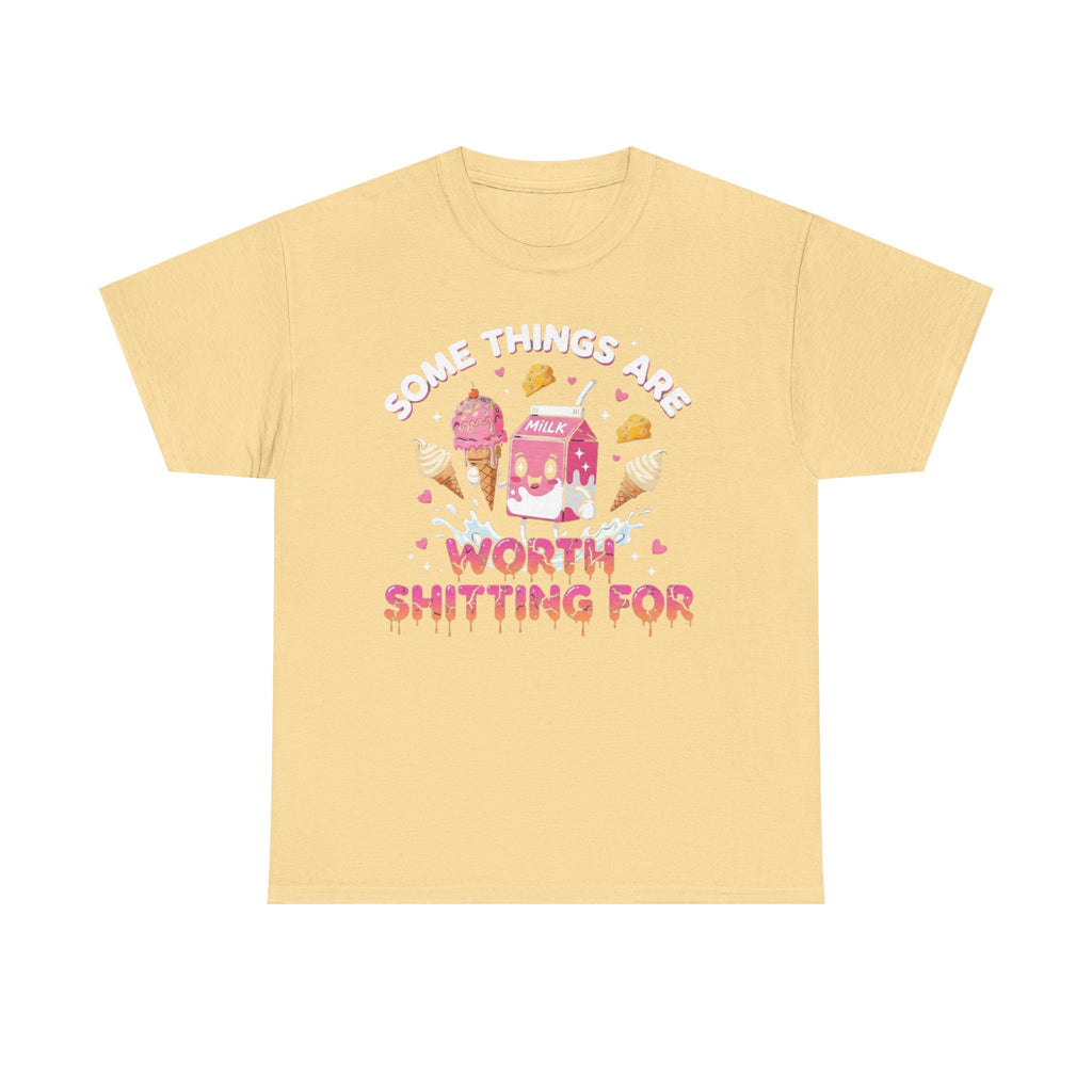 Funny T-Shirt - Some Things Are Worth Shitting For - IBS Gluten Intolerence Gift Tee Shirt