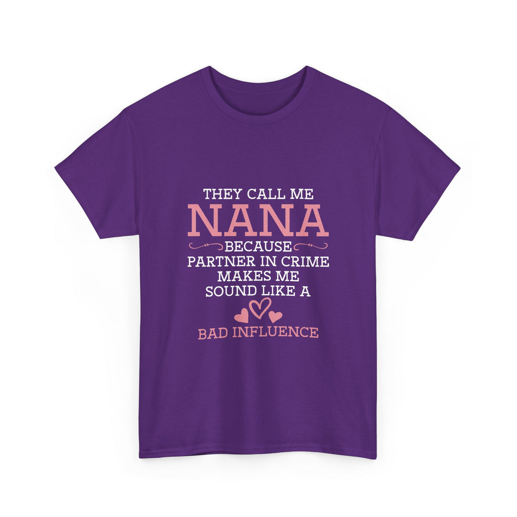 Nana Partner In Crime Tee Shirt - Funny Gift T-Shirt For Nanna Grandmother Grandma