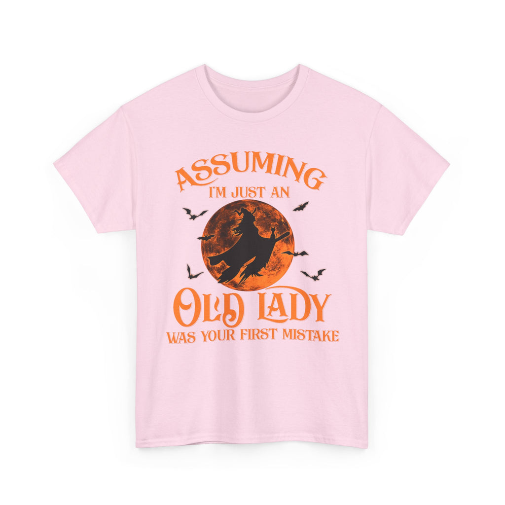 Funny Witch T Shirt - Assuming Im Just An Old Lady Is Your First Mistake - T-Shirt For Witches - Wicken Gifts - NEW