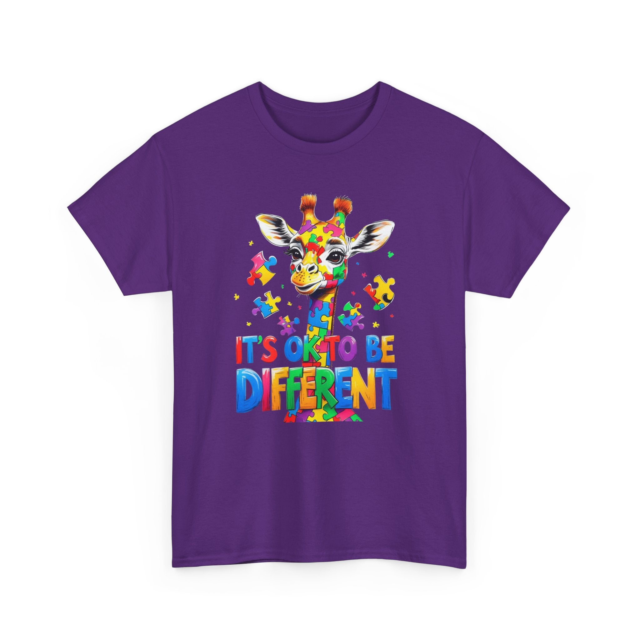 It's OK To Be Different Giraffe Tee Shift - Autism ADHD ASD Aspergers Awareness T Shirt - Gift