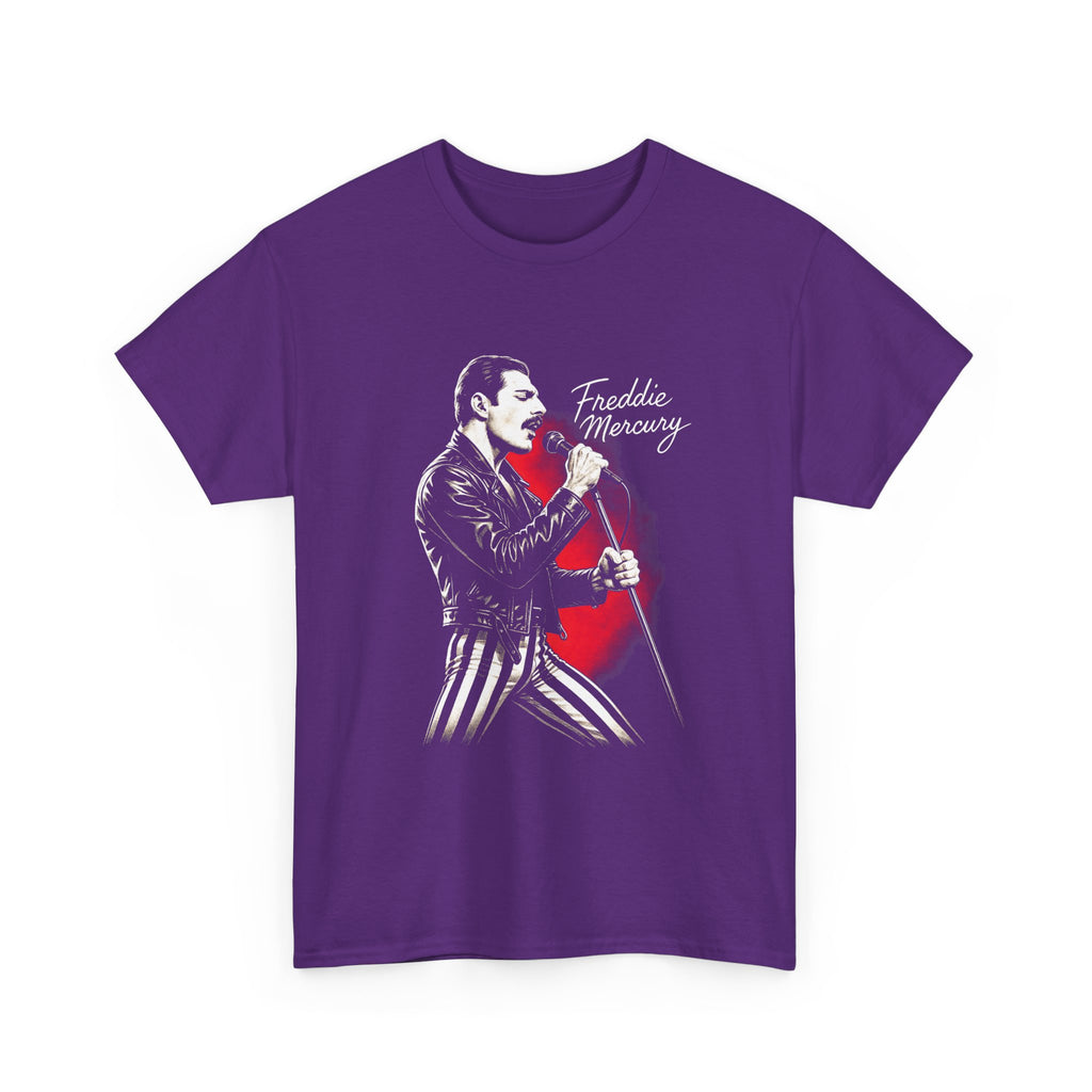 Freddy Mercury Red Heart Graphic T-Shirt - Retro Vintage Queen Band T-Shirt - NEW
