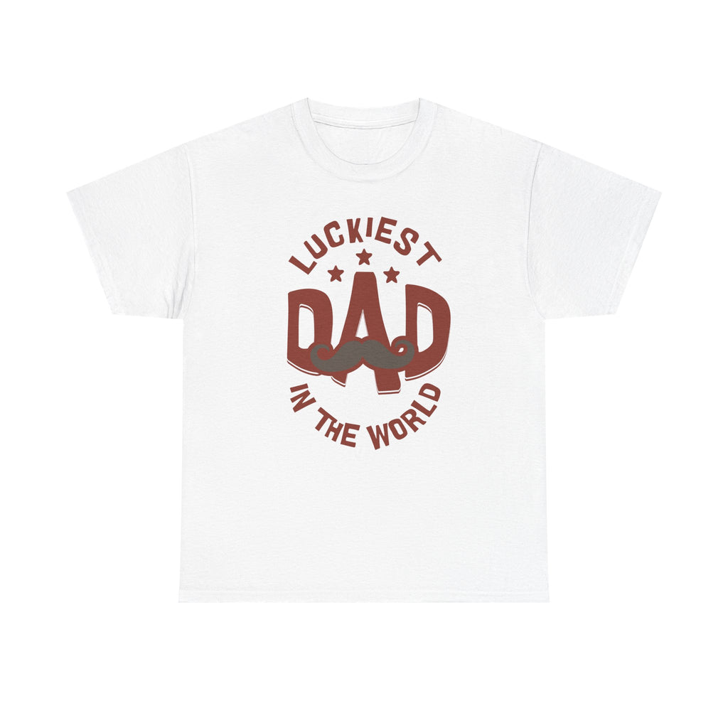 Funny t-Shirt - Luckiest Dad In The World Tee Shirt - Fathers Day Dad Birthday Funny Gift NEW
