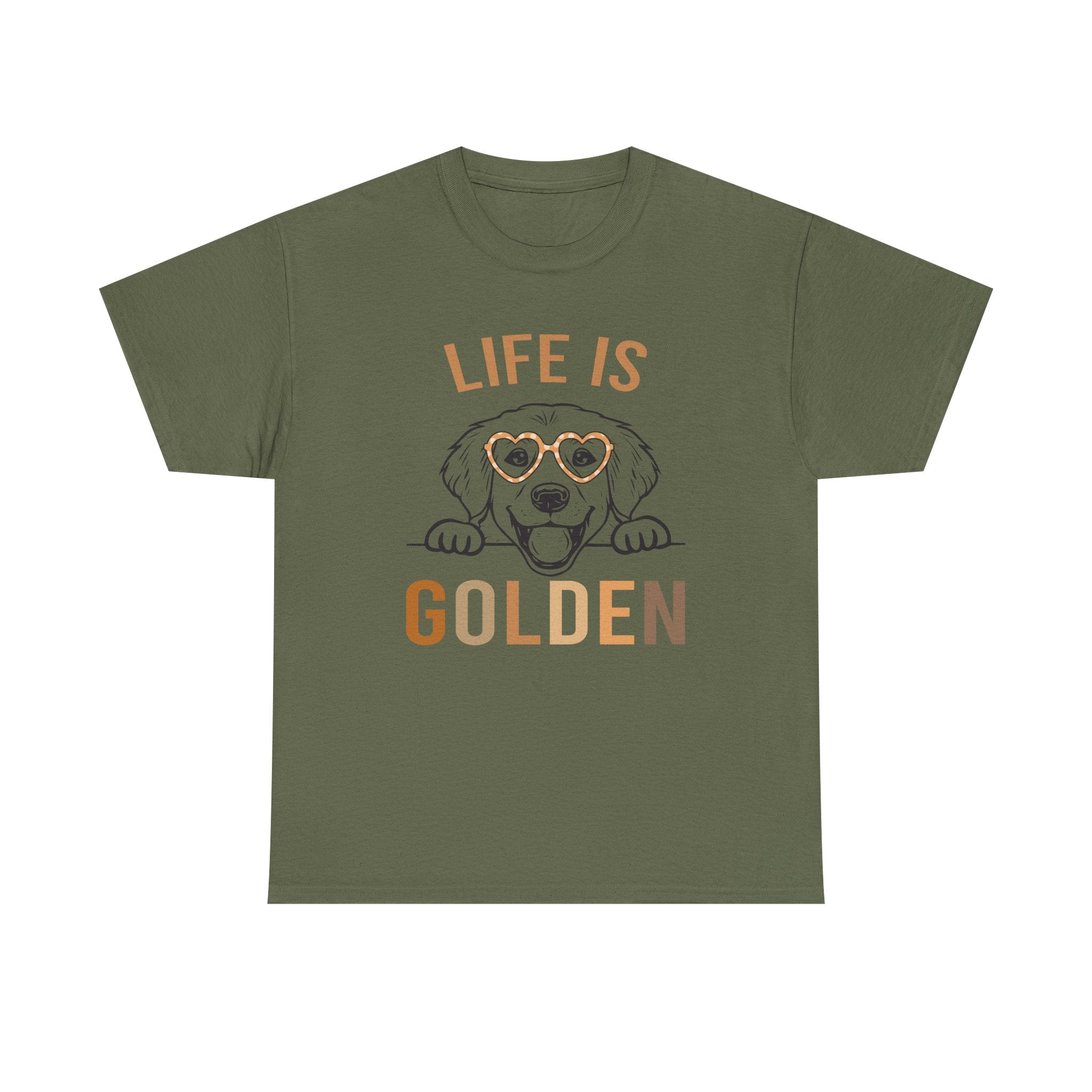 Life Is Golden Tee Shirt - Gift For Golden Retriever  Dog Owners - Labrador Golden Retriever Dogs - T-Shirt NEW