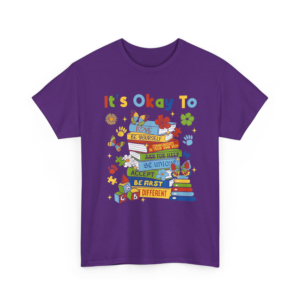 It's Okay To Learn Children’s T-Shirt - Positive Classroom / Autism ADHD Tee NEW