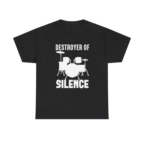 Drummer T-Shirt - Destroyer of Silence"- - Funny Drum Set Tee Shirt NEW