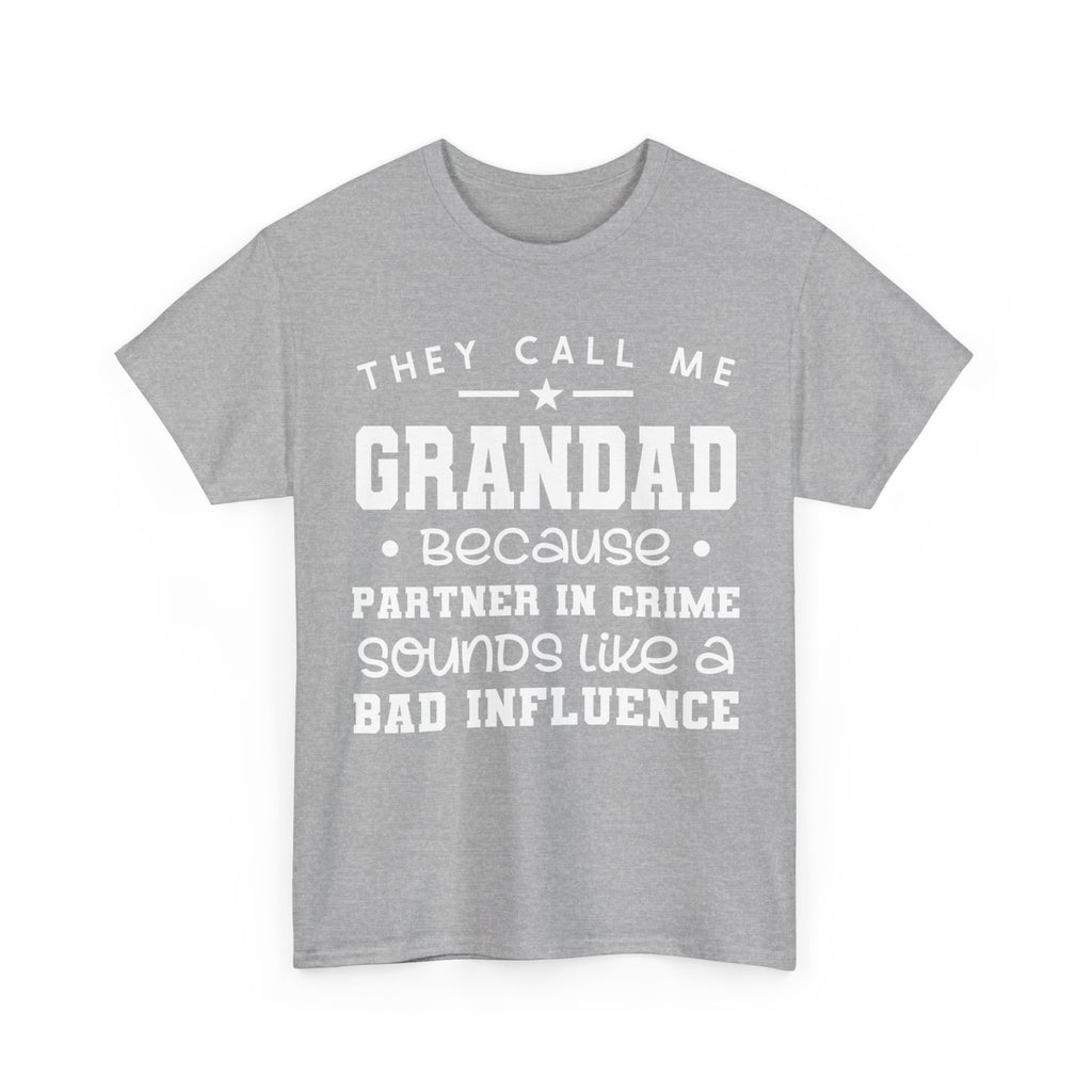 They Call Me Grandad Partner In Crime Tee Shirt - Funny T-Shirt Gift For Grandad Grandpa NEW