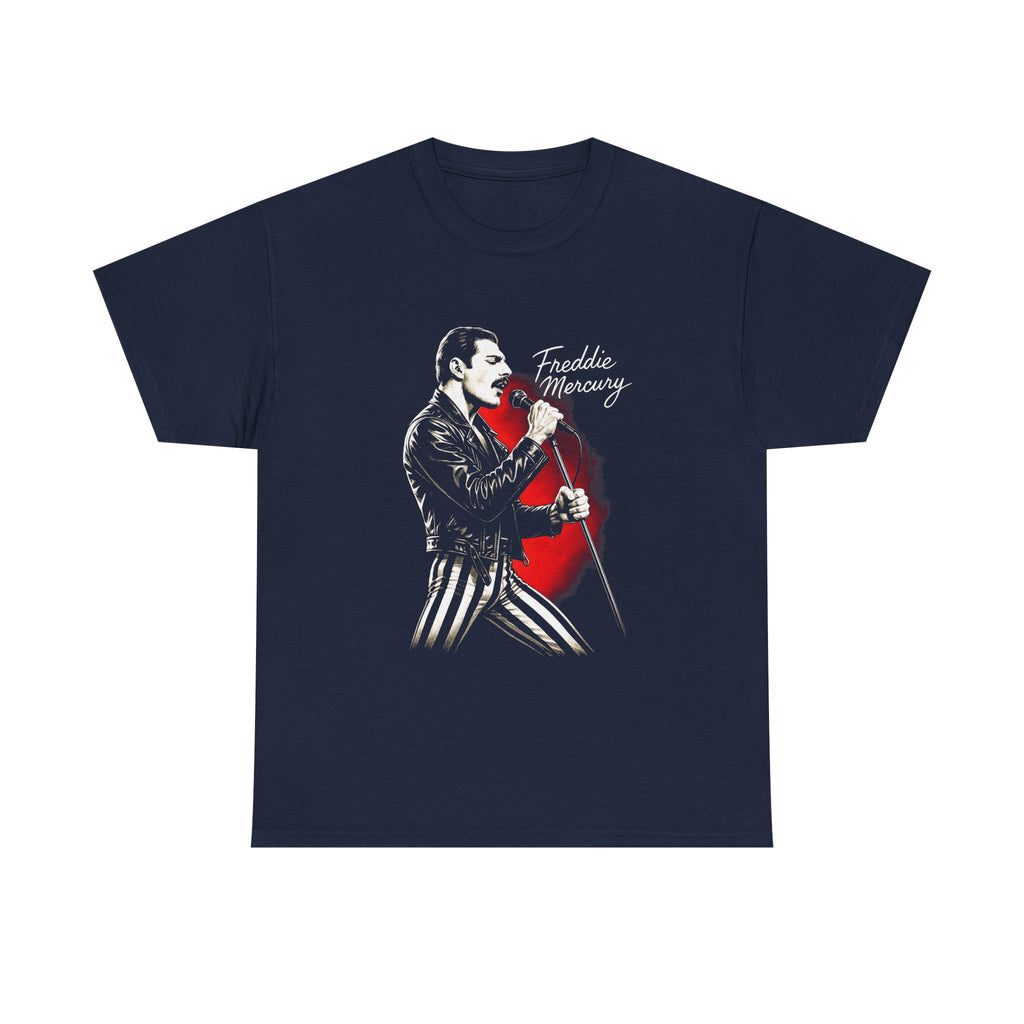 Freddy Mercury Red Heart Graphic T-Shirt - Retro Vintage Queen Band T-Shirt - NEW
